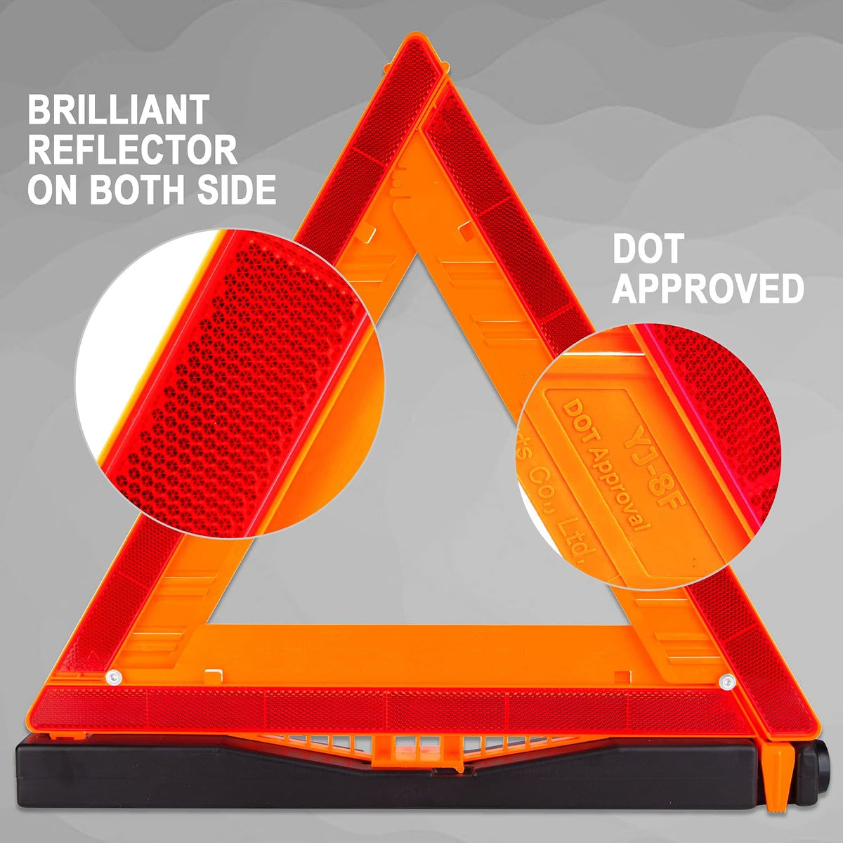 CARTMAN 12PK DOT Approved Foldable Road Safety Warning Triangles