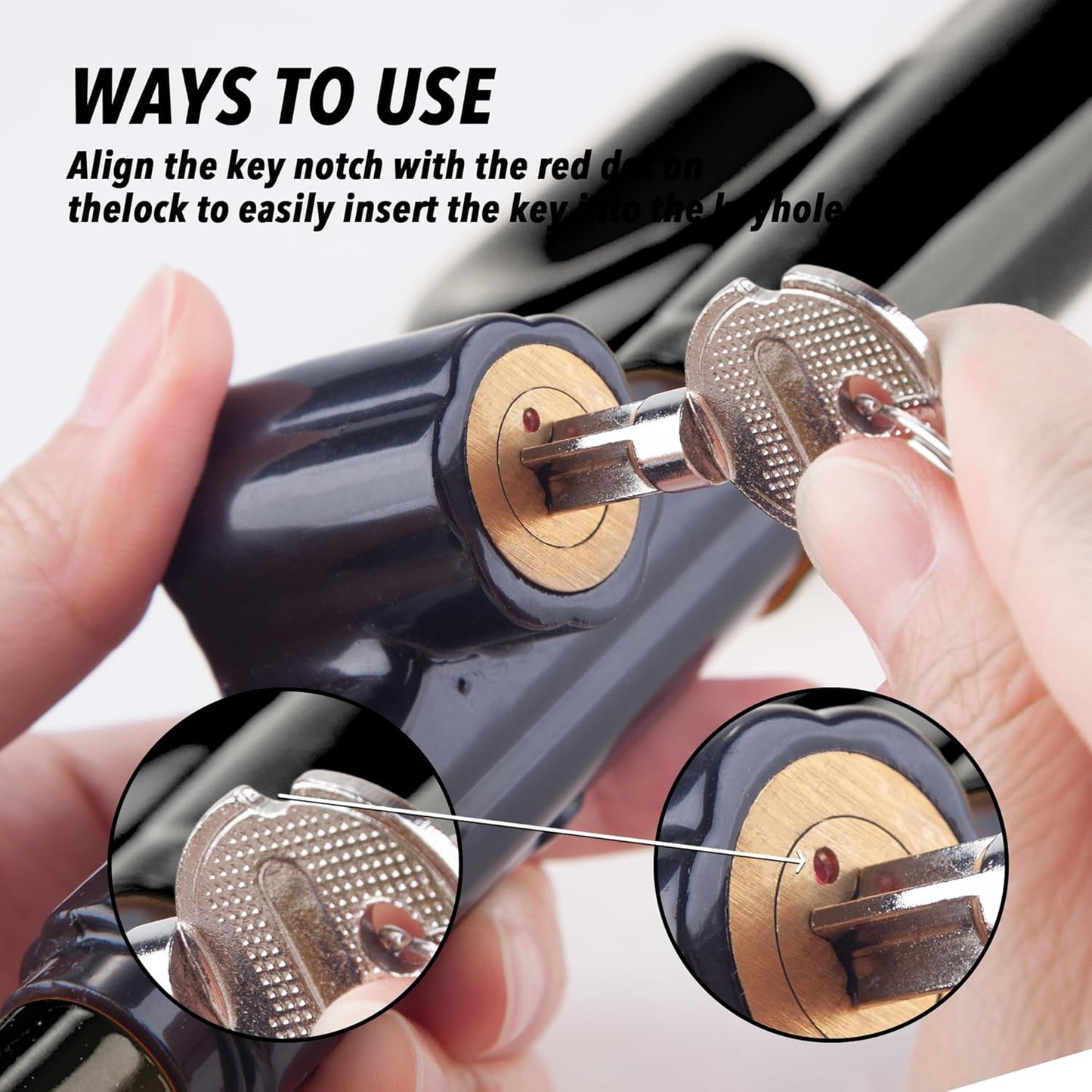 CARTMAN Vehicle Steering Wheel Lock Car Anti Theft Security Lock with Adjustable Length Fit for Cars Trucks Vans and SUVs, Black