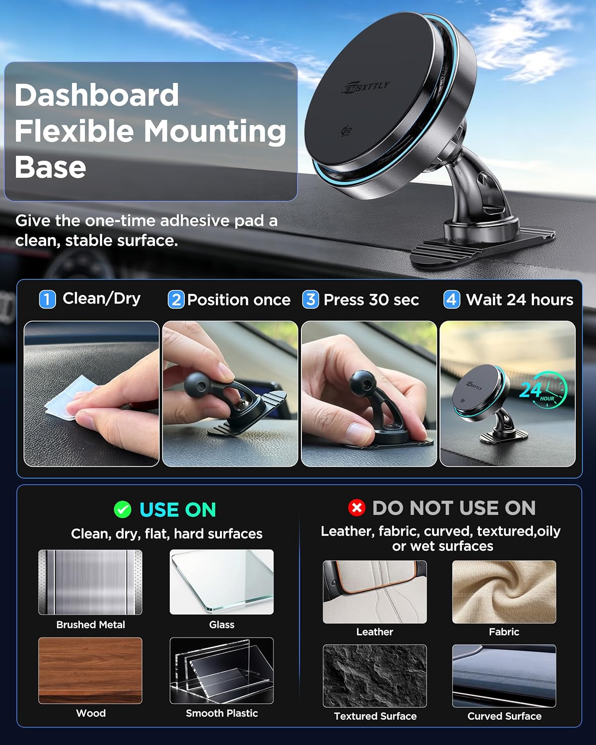 MSXTTLY Qi2.2 25W Certified for Mag Safe Car Mount Charger,Car Vent Charger