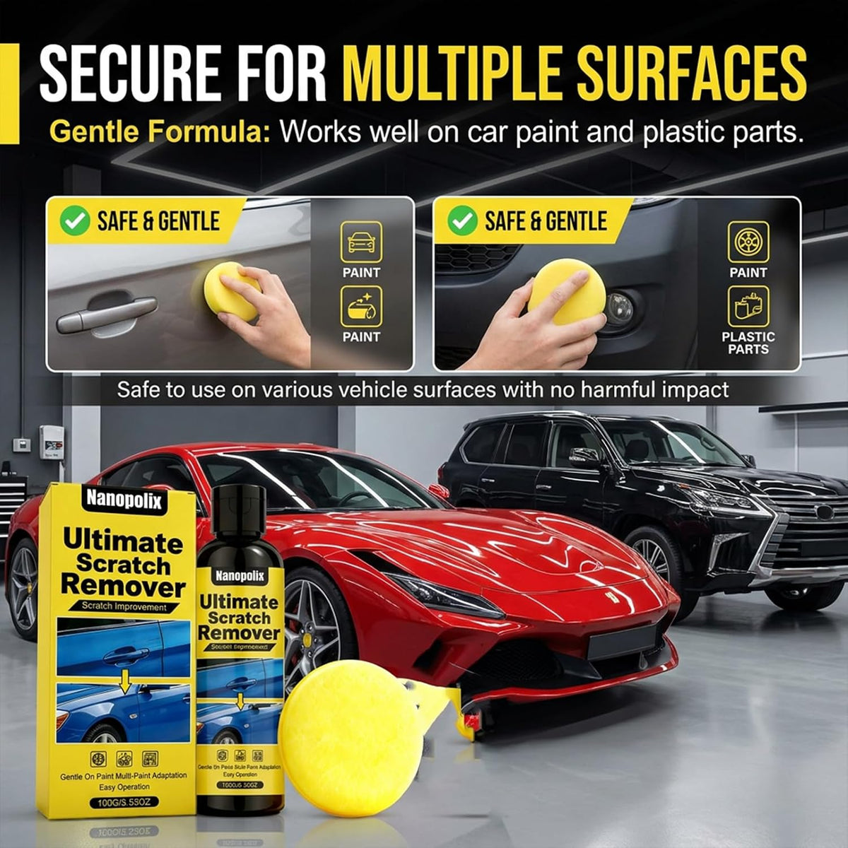Scratch Remover, Quick Fix Removal Paste for Deep Scratches, Car Scratch Remover Kit, Quick Repair Scratches and Restore Shine, All Paint Colors Polishing Kit (1pcs)