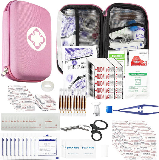 First Aid Kit 277PCS Car Home Camping Essentials Pink Emergency Kit YIDERBO