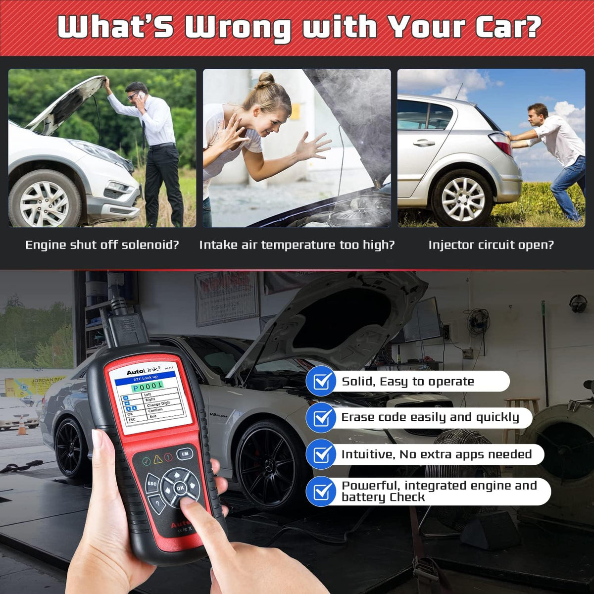Autel AutoLink AL519 Enhanced Universal OBD2 Scanner Car Diagnostic Tool