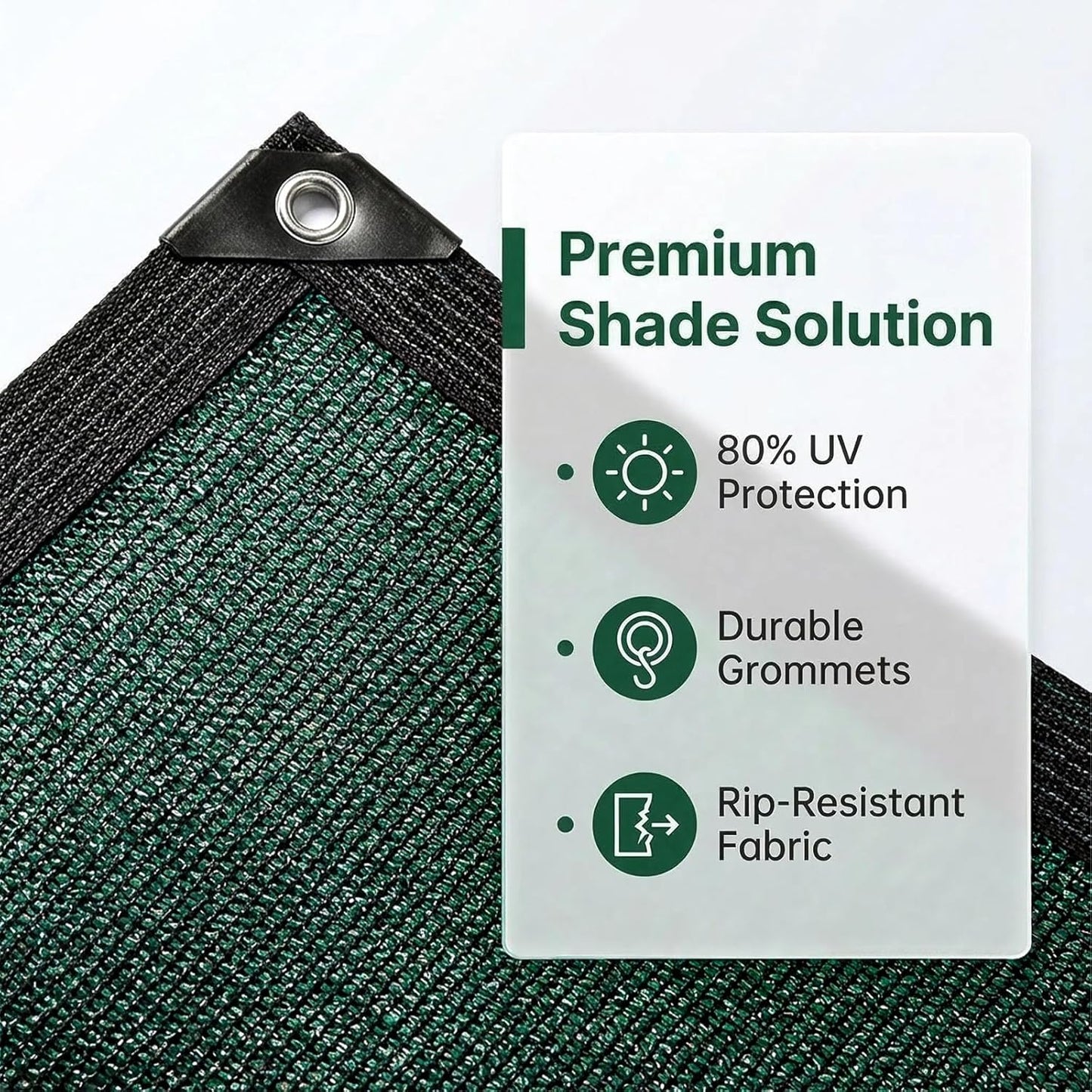 80% Shade Cloth-Durable UV Blocking Mesh Tarp for Garden,Patio,Greenhouse & Chicken Coop-Sun Shade Cover with Grommets for Plants,Dog Kennel,Outdoor Use[Green 3×10FT]