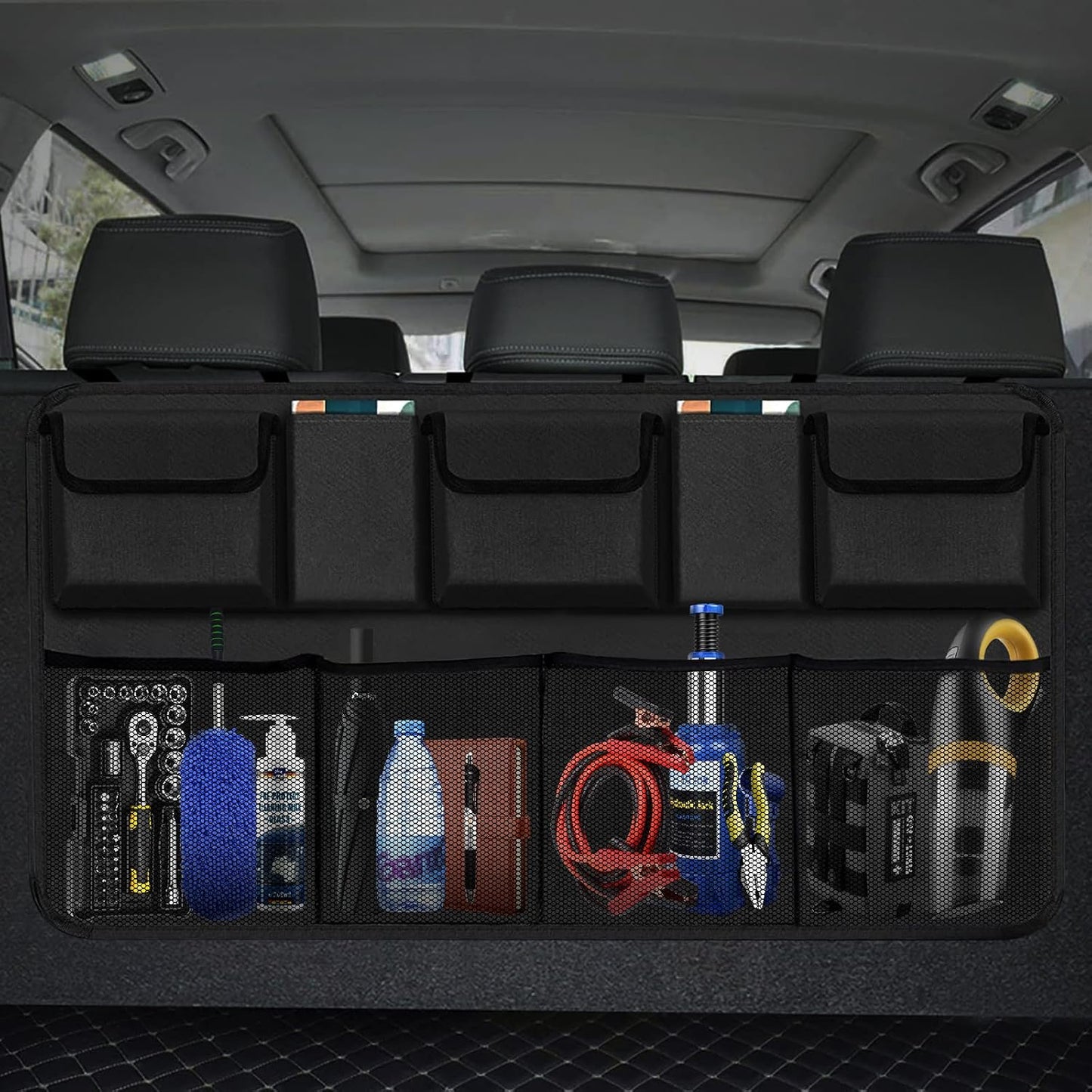 AOPHY Trunk Organizer for Car, Large Capacity Car Organizers and Storage with 9 Pockets, Waterproof Backseat Hanging Organizer for SUV, Truck, MPV, Interior Accessories for Men and Women