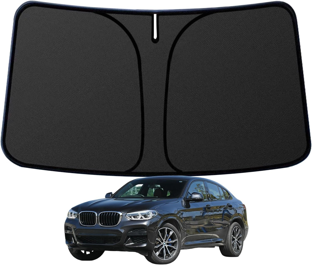 X4 Windshield Sun Shade for BMW X4 2019-2025 Blocks UV Rays Accessories,1:1 Custom Foldable Thickened Wear-Resistant Front Window Sunshade Visor,Keeps Your Car Cooler