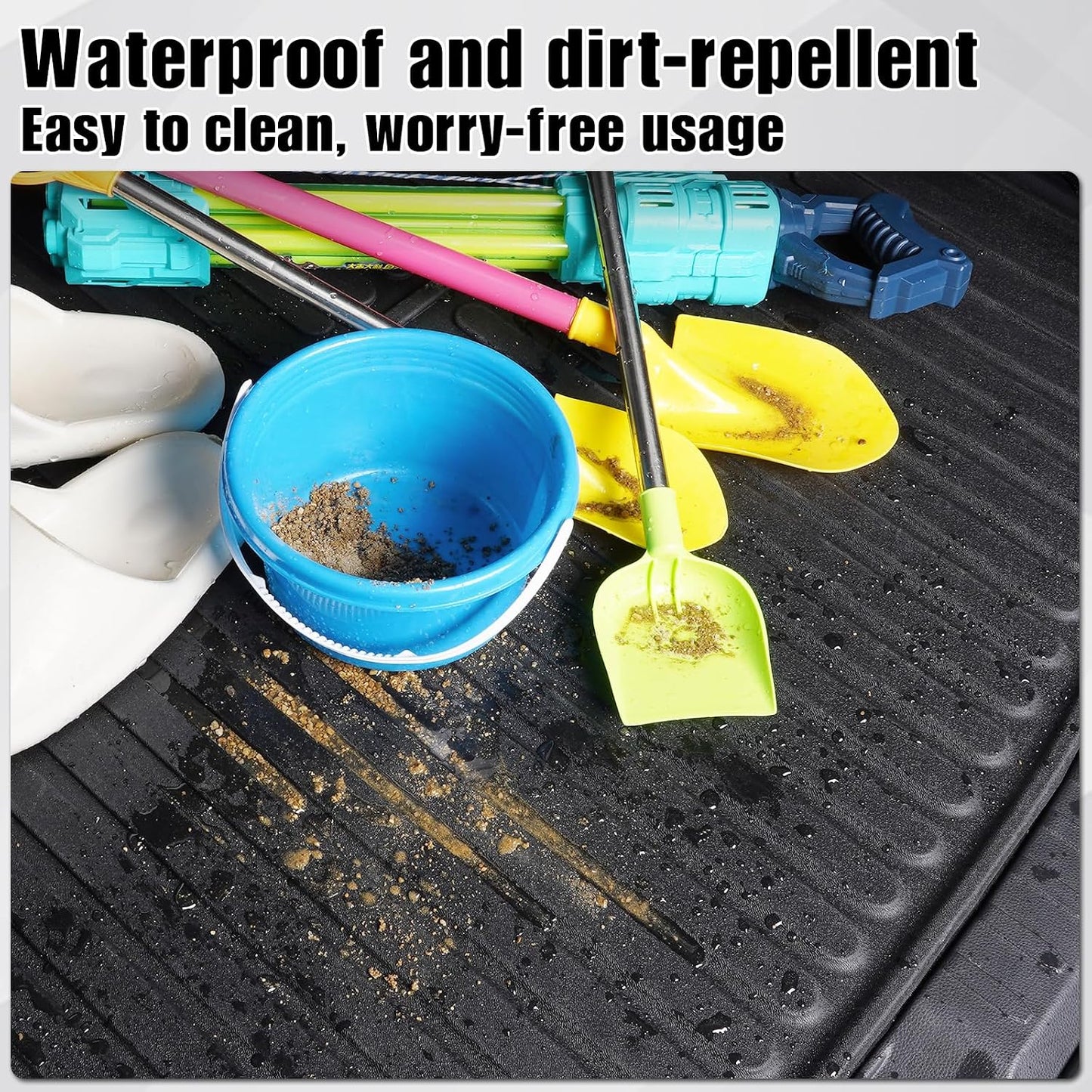 Cargo Mat with Backrest Mat 2-in-1 for 2024 2025 2026 Toyota Grand Highlander Car Mat Accessories, TPE All Weather Cargo Liner Trunk Mat(Grand Highlander-2 in 1 Trunk Mat)