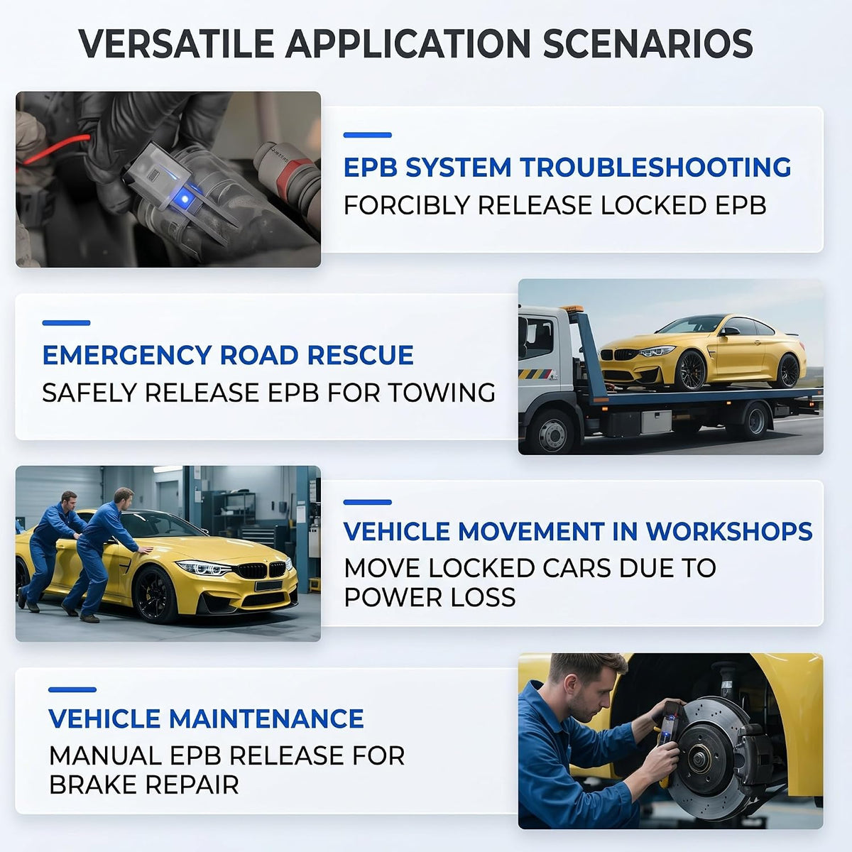 Universal Car Motor Diagnostic Tool EPB Emergency Release Tool Brake Controller Service Dismantling Reset ABS Scan with Services Mode Electronic Parking Brake Tools for Vehicles(1pc)