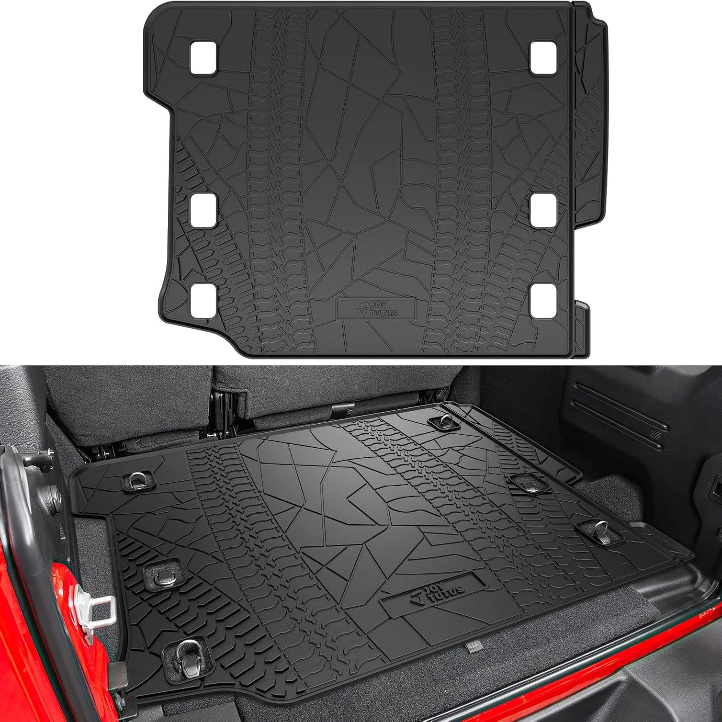 JOYTUTUS Cargo Mat fits 2018-2026 Wrangler JL 4X4 with OEM Subwoofer, All-Weather Guard Trunk Mat Cargo Liners Heavy Duty Waterproof Odorless Durable for Wrangler JL 2018-2026 4 Door - NOT FIT 4XE