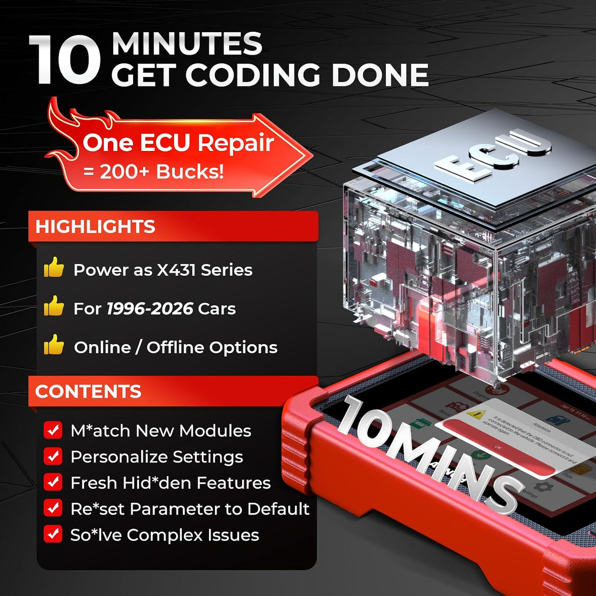 LAUNCH X431 CRP919X OBD2 Scanner, ECU Coding Car Scanner, 2026 US Version