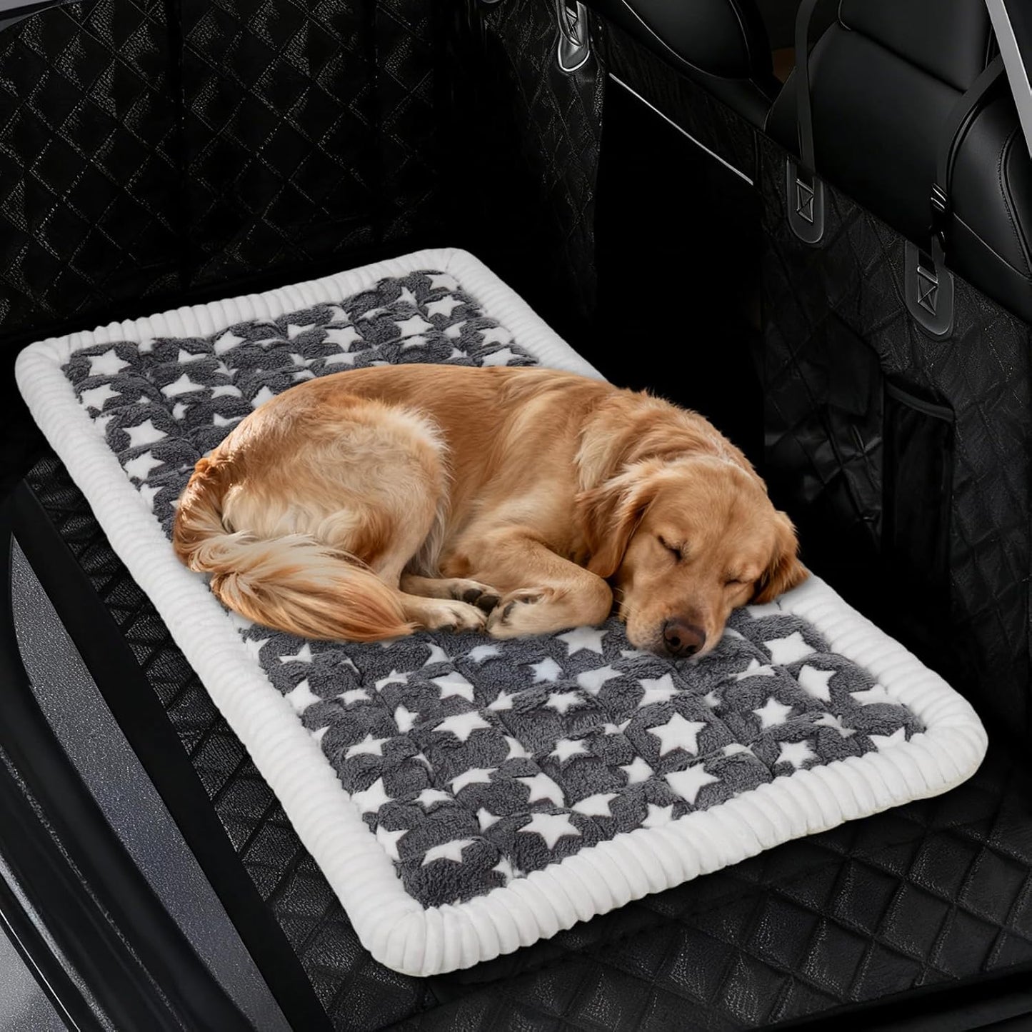 Backseat Dog Bed Mat for Car, Non-Slip Scratch-Resistant Dog Car Seat Cover, Soft Thick Pet Travel Cushion, Washable Back Seat Protector Blanket for Cars SUVs Trucks, 53 x 24 Inches