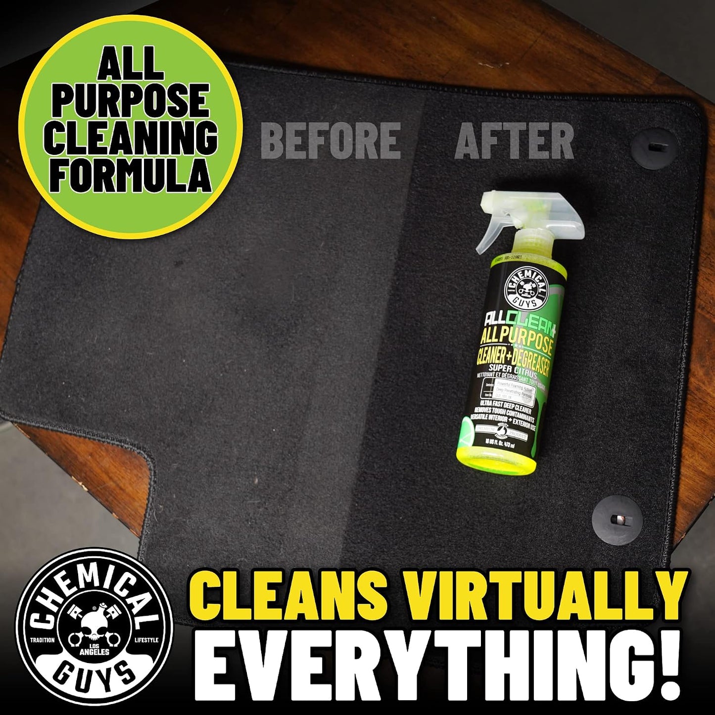 Chemical Guys All Clean+ Citrus All Purpose Cleaner, 16 Fl Oz | Super cleaner, safe for cars, trucks, SUVs, motorcycles, RVs &amp; more, citrus scent