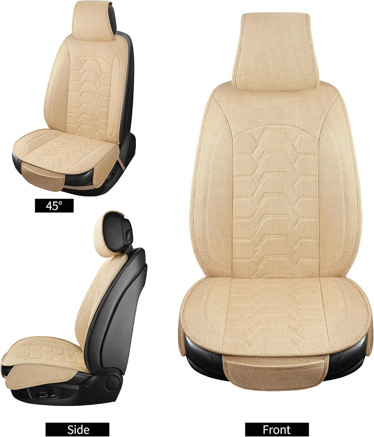 Linen Front Car Seat Covers Cloth Fabric Seat Protectors