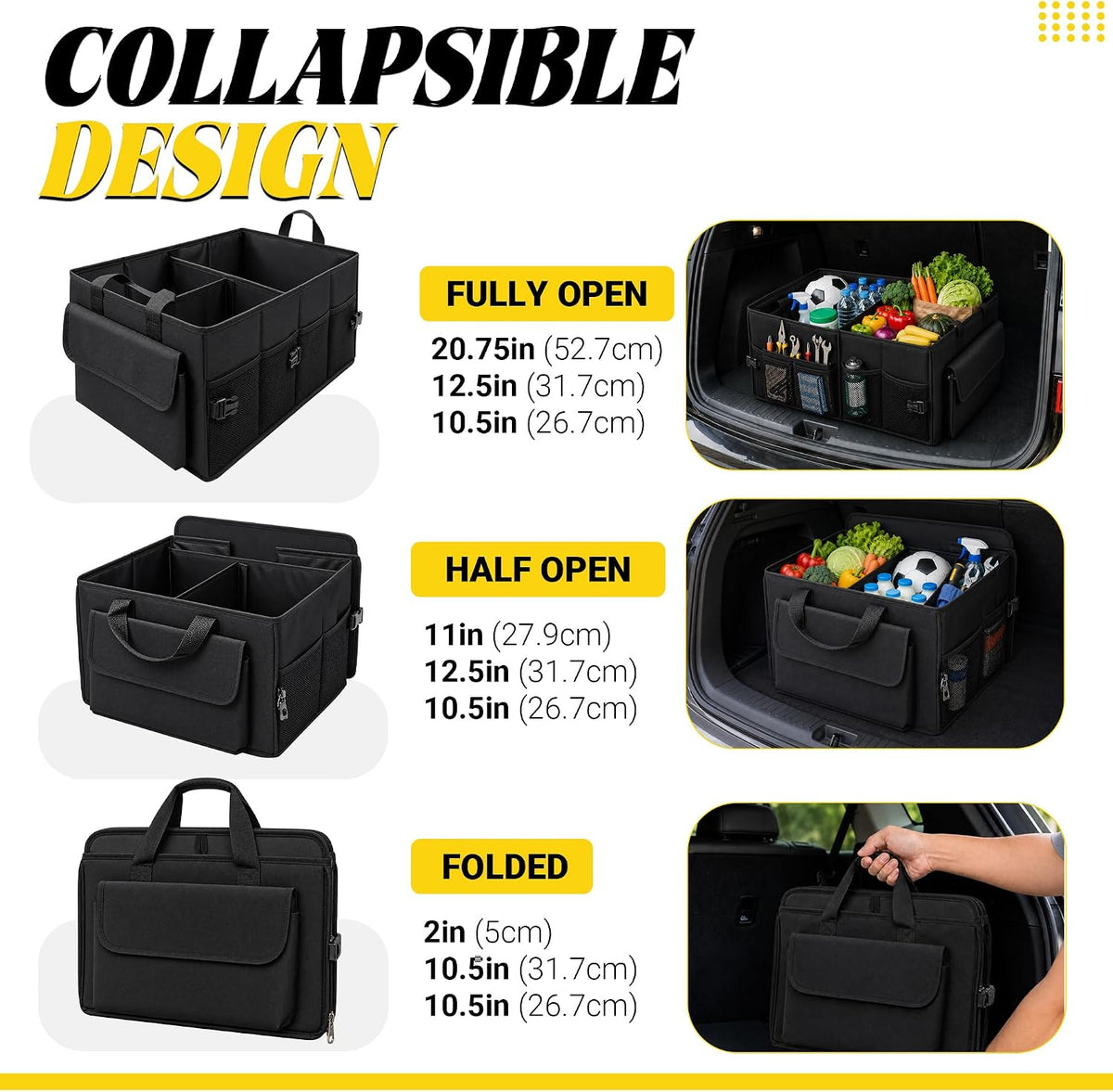 Trunk Organizer, Small Foldable Car Organizer for SUV, Jeep, Sedan