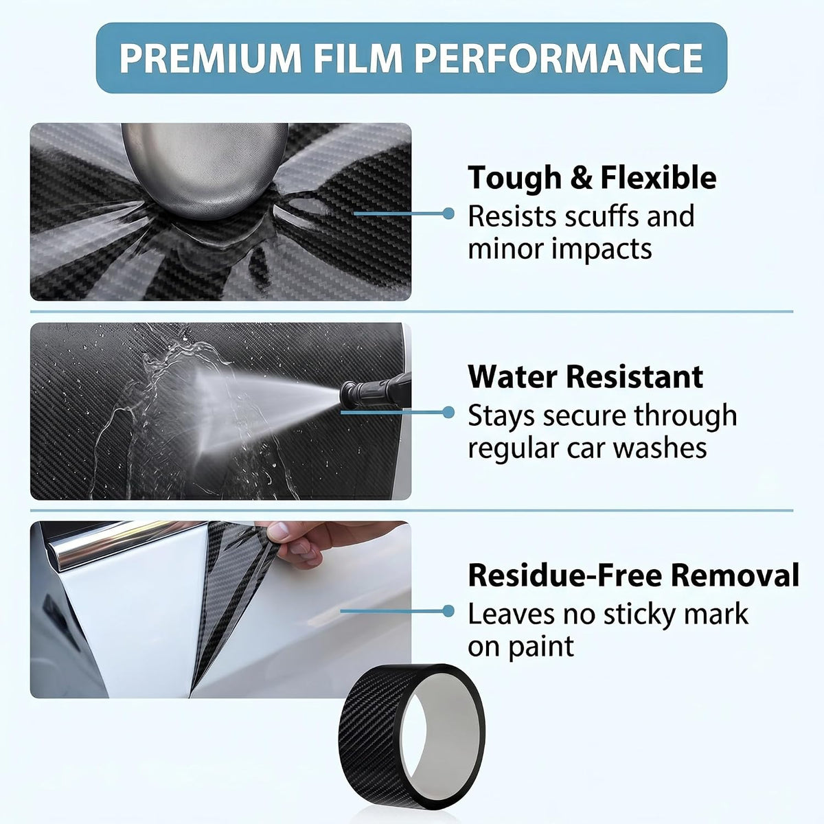 Car Door Edge Guards Door Sill Protector, Clear Car Doors Sill Protector, 2.7-inch x 33-foot Scratch Protectors for Cars, Waterproof Auto Doors Entry Guard Film, for Most Vehicles(Black)