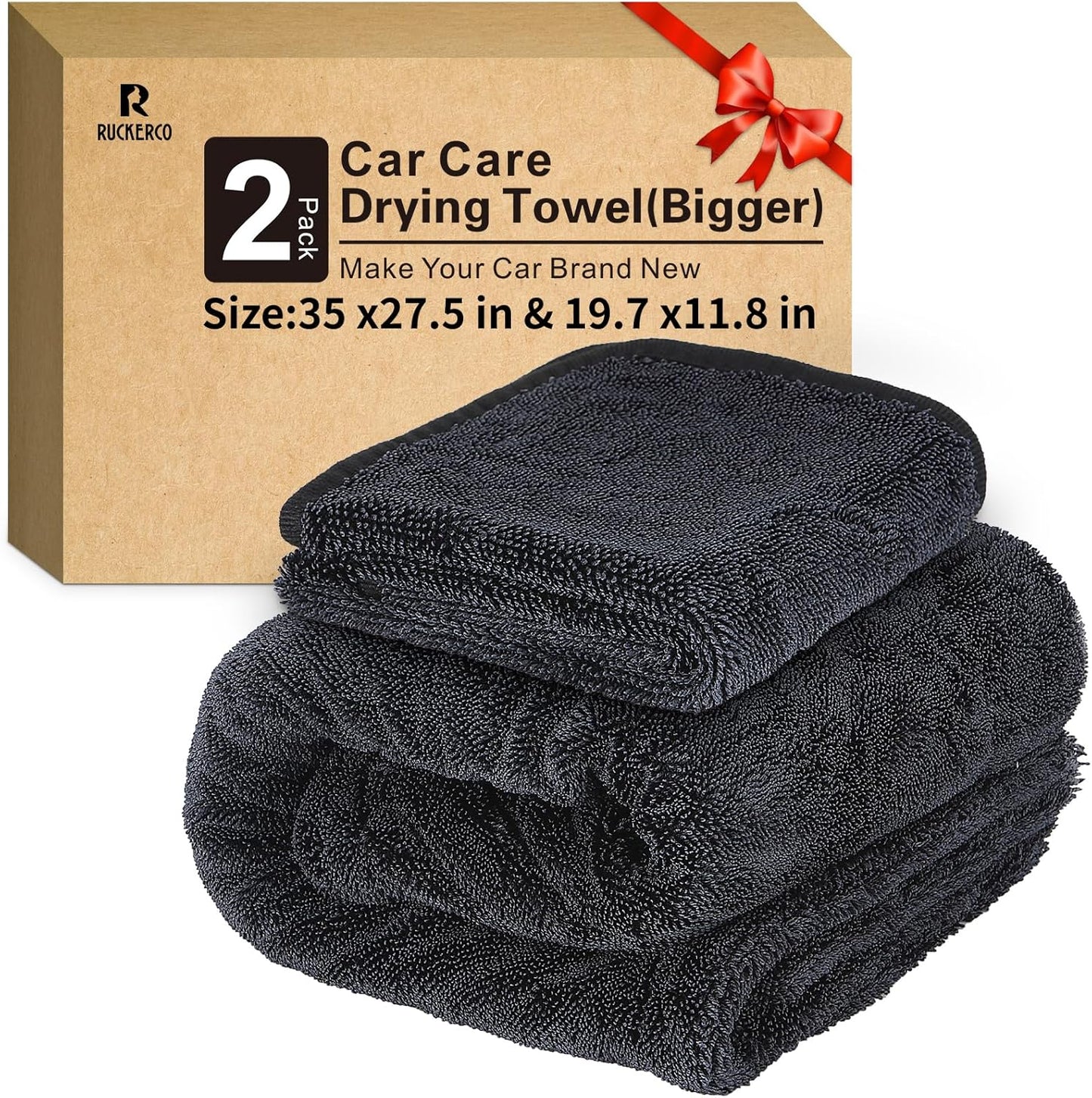 Microfiber Towels For Cars 2-Pack Car Drying Towel 1300 Gsm Ultra-Large Soft Microfiber 35" x 27.5" &amp; 19.7" x 11.8" Towels Are Great For Car And Home Cleanups No Streaks, Scratches Or Water Spots