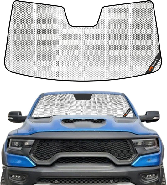 Pigenius Windshield Sunshade for Ram 1500 2019-2024 with 5 Inch Wide Sensor, Front Window Sun Shade - BLAZBLOCK