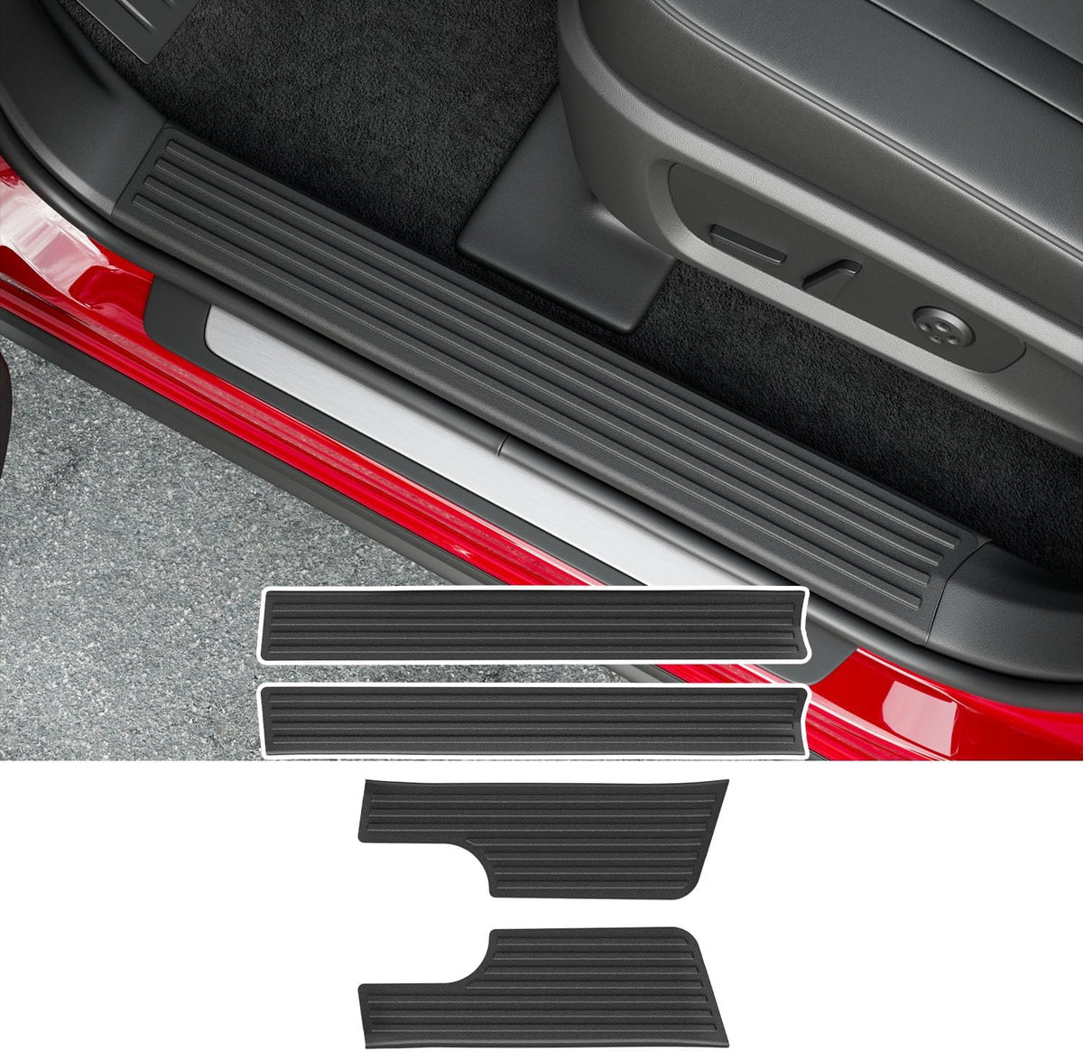 powoq Interior Door Sill Protector Compatible with 2019-2026 Silverado