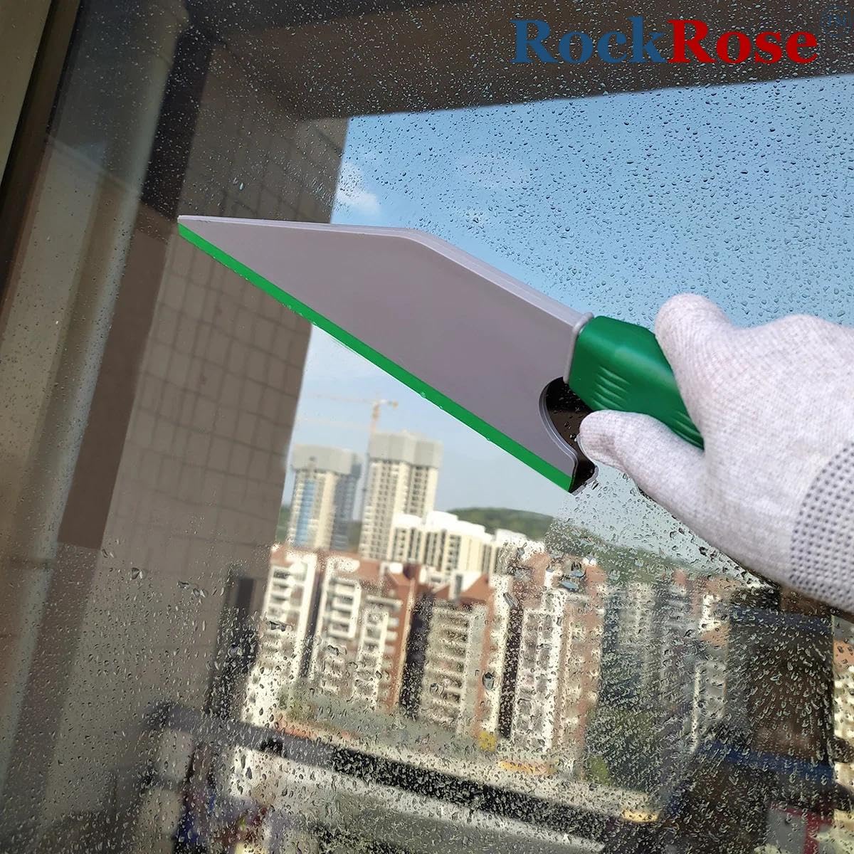 RockRose 15 inch Big Titan Window Tint Squeegee - Car or Building Window Glass Cleaning Scraper Ergonomic Handle Tint Water Ice Removal Wiper Household Hand Tool for Large Area (Pack 2 Units)