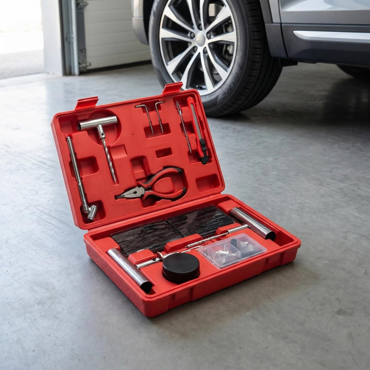 Tire Plug Kit - 68pcs Heavy Duty Tire Repair Kit, Universal Tire Repair Tools to Fix Punctures and Plug Flats Patch Kit for car Motorcycle, Truck, ARB，ATV, Tractor, RV, SUV, Trailer