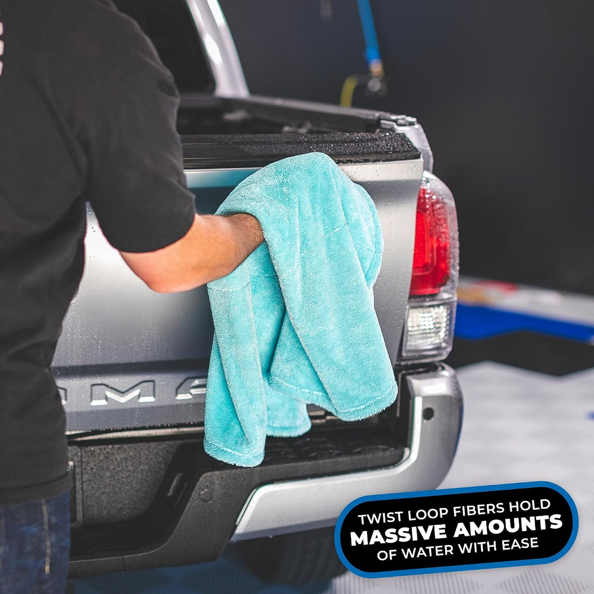 The Rag Company Liquid8r Car Drying Towel, Aqua Blue, 25x36 in, 1-Pack