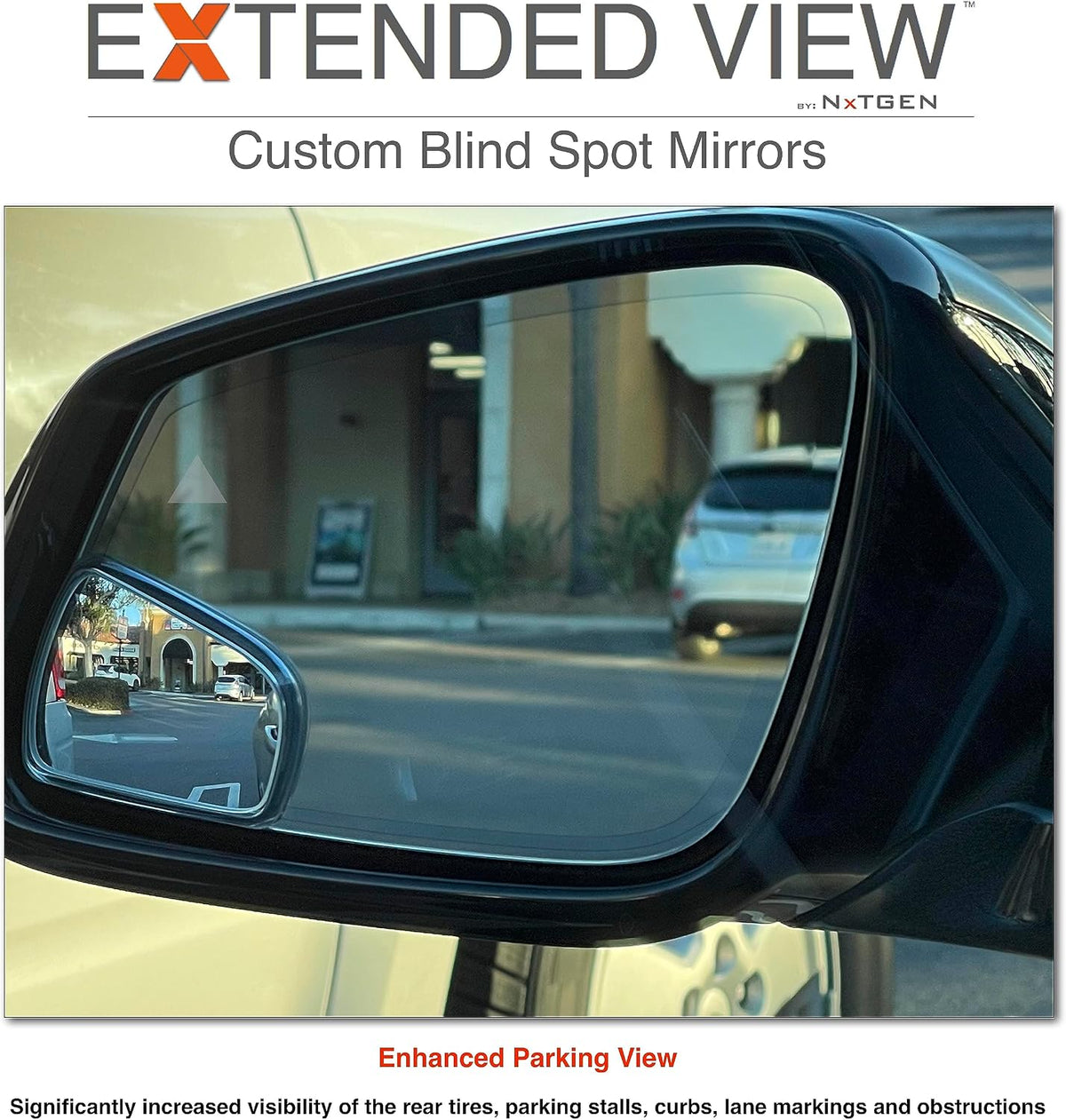 NXTGEN Custom Blind Spot Mirrors - Compatible with 2020-Present Toyota Supra MKV With Blind Spot Monitoring - Extended View - 2 Piece Set (Left & Right)