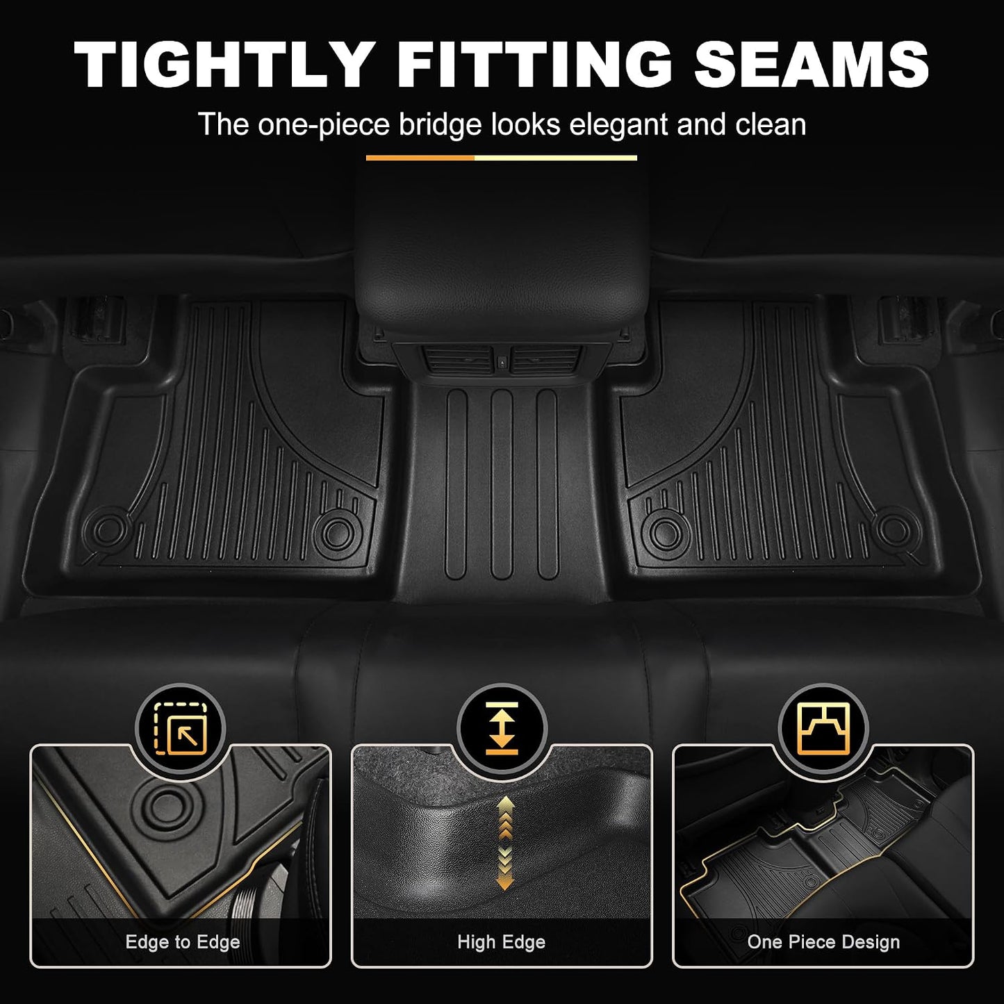 Floor Mat Bed Mat Compatible with 2020-2025 2026 Jeep Gladiator JT Floor Mat Truck Bed Liner TPE Bed Liner Replacement for 2023 2024 2025 Jeep Gladiator JT Accessories (Truck Bed Mat+Floor Mats)