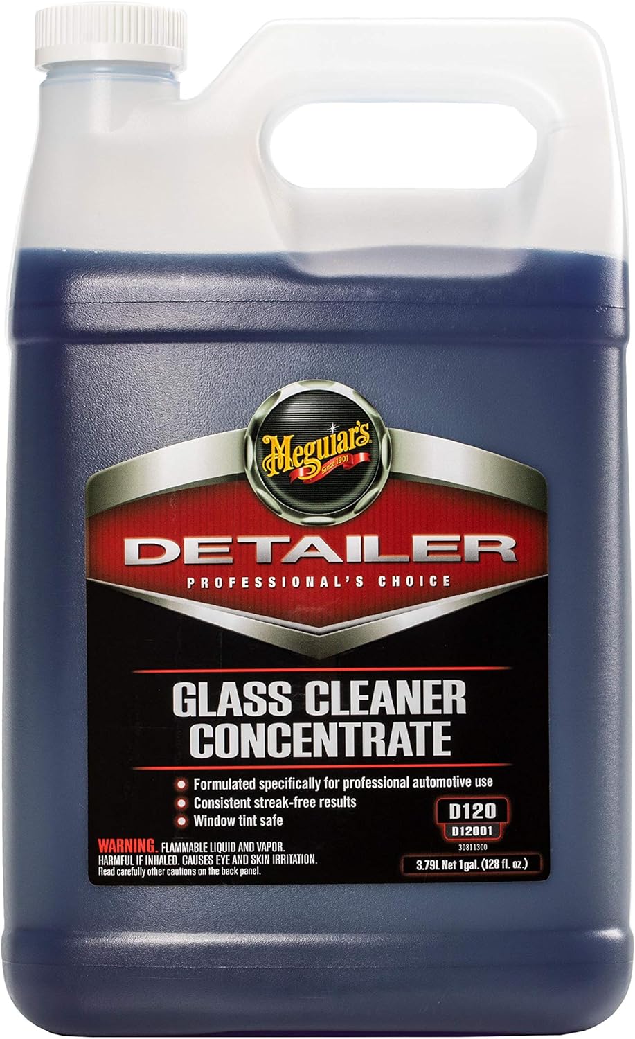 Meguiar’s Professional Glass Cleaner Concentrate, Car Glass Cleaner, Professional-Strength Formula For Streak-Free, Residue-Free, Use On Auto Glass, Windows And Mirrors - 1 Gallon Auto Glass Cleaner
