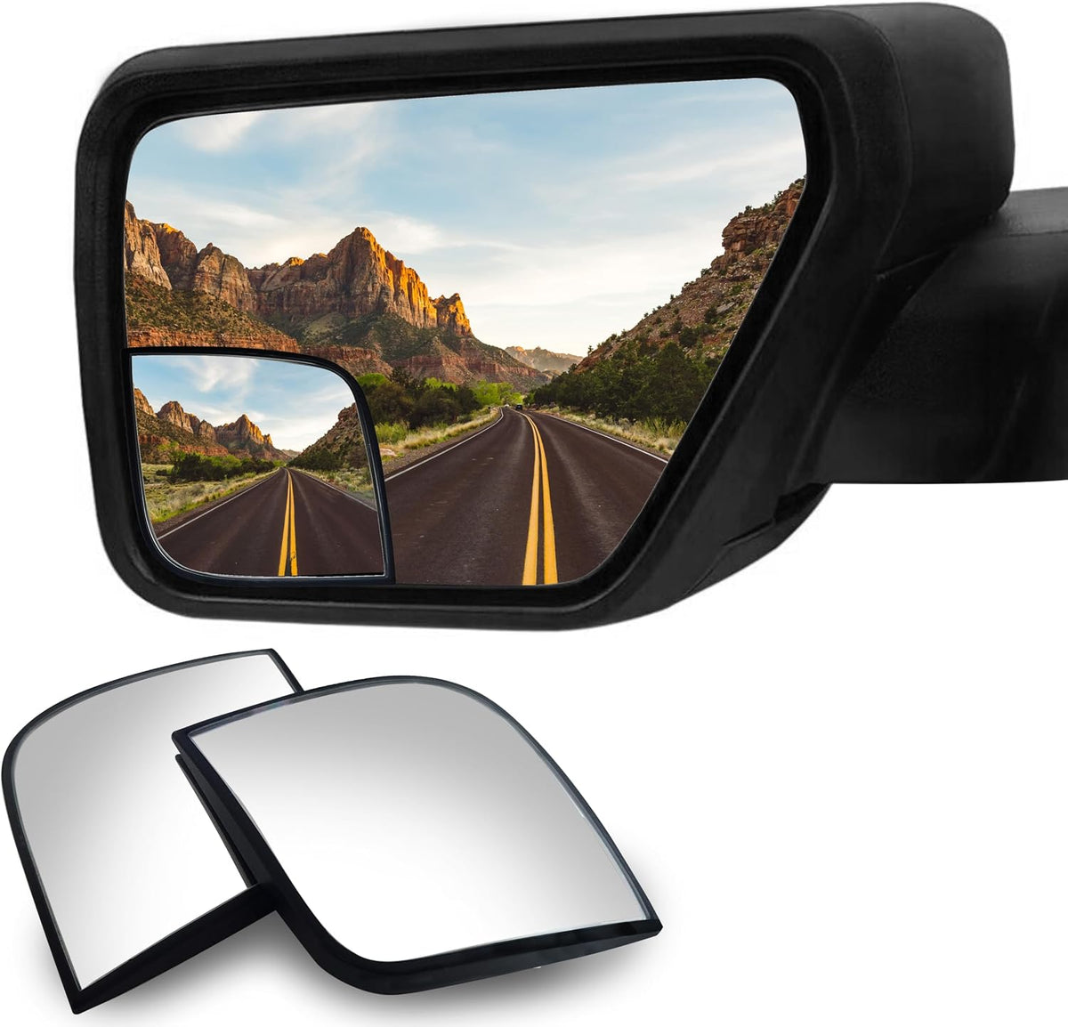 Convex Stick On Custom Fitted Blind Spot Mirrors Compatible With 2021-2026 Ford F-150 F150- Engineered to Provide A Wider View