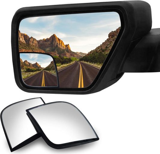 Convex Stick On Custom Fitted Blind Spot Mirrors Compatible With 2021-2026 Ford F-150 F150- Engineered to Provide A Wider View