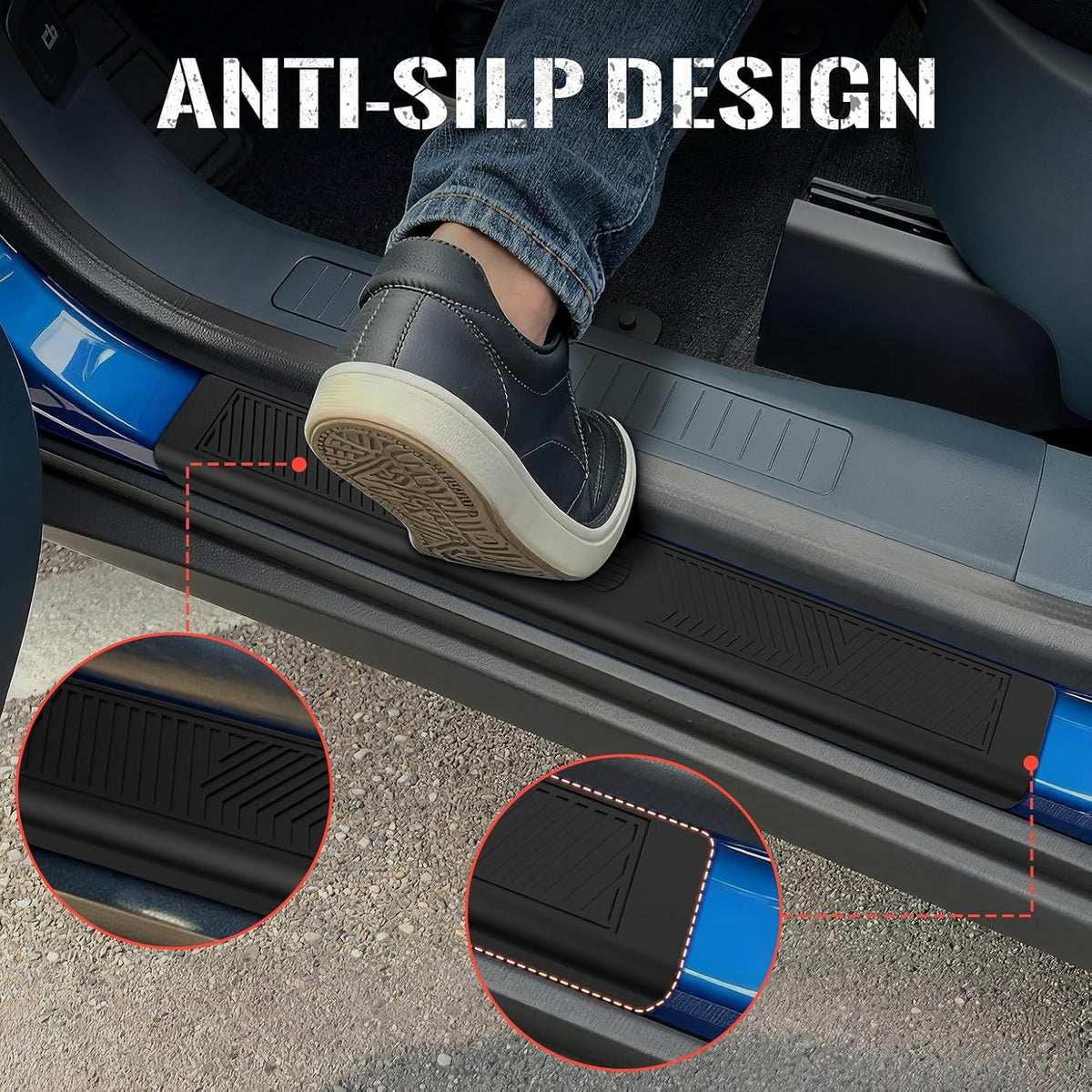 Door Sill Protector Compatible with 2022-2025 2026 Ford Maverick Outer Door Step Protector Side Edge Step Guard Car Door Dust Shield Cover 2024 Maverick Exterior Accessories (4PCS)