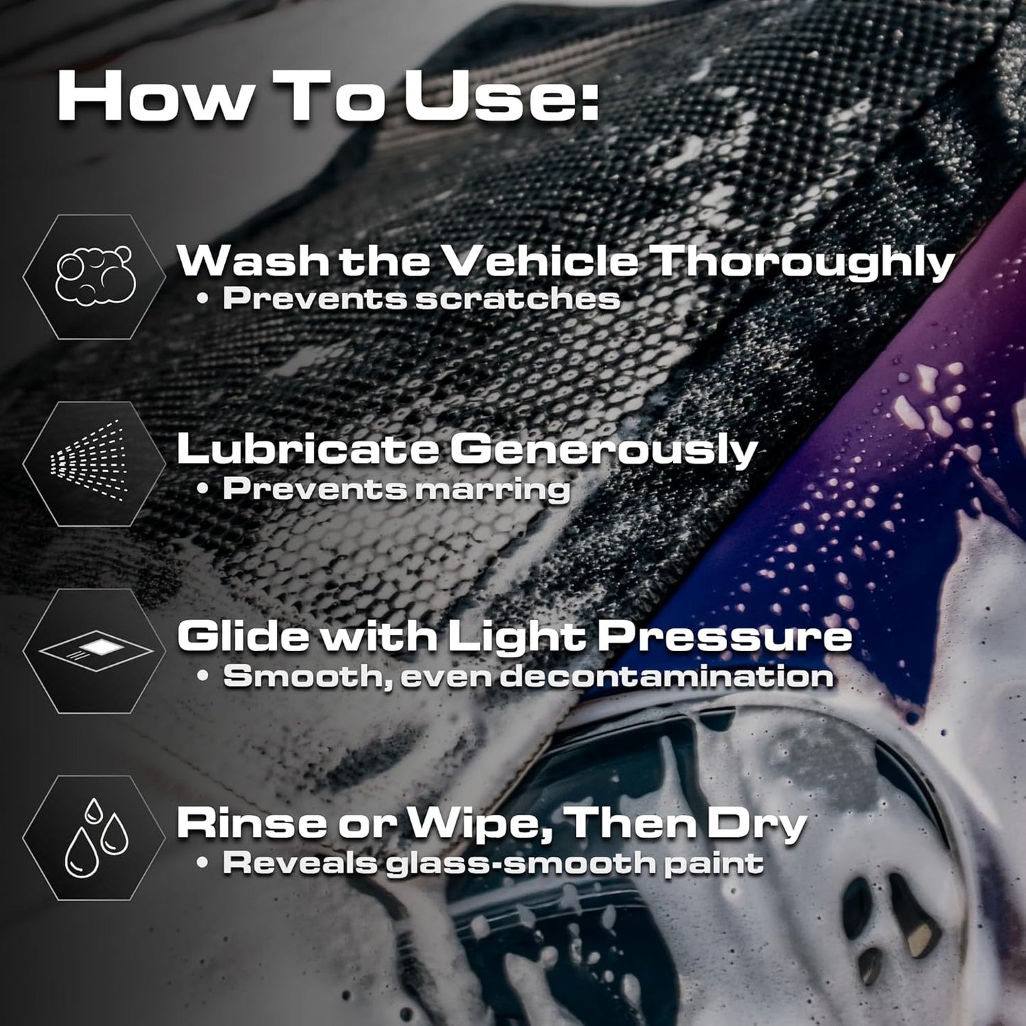 Blackline Clay Towel - Auto Detailing Synthetic Clay Towel - Decontaminate Paint and Glass for Smooth Washing - Great and Effective for Car, Truck, SUV - 12" x 12"