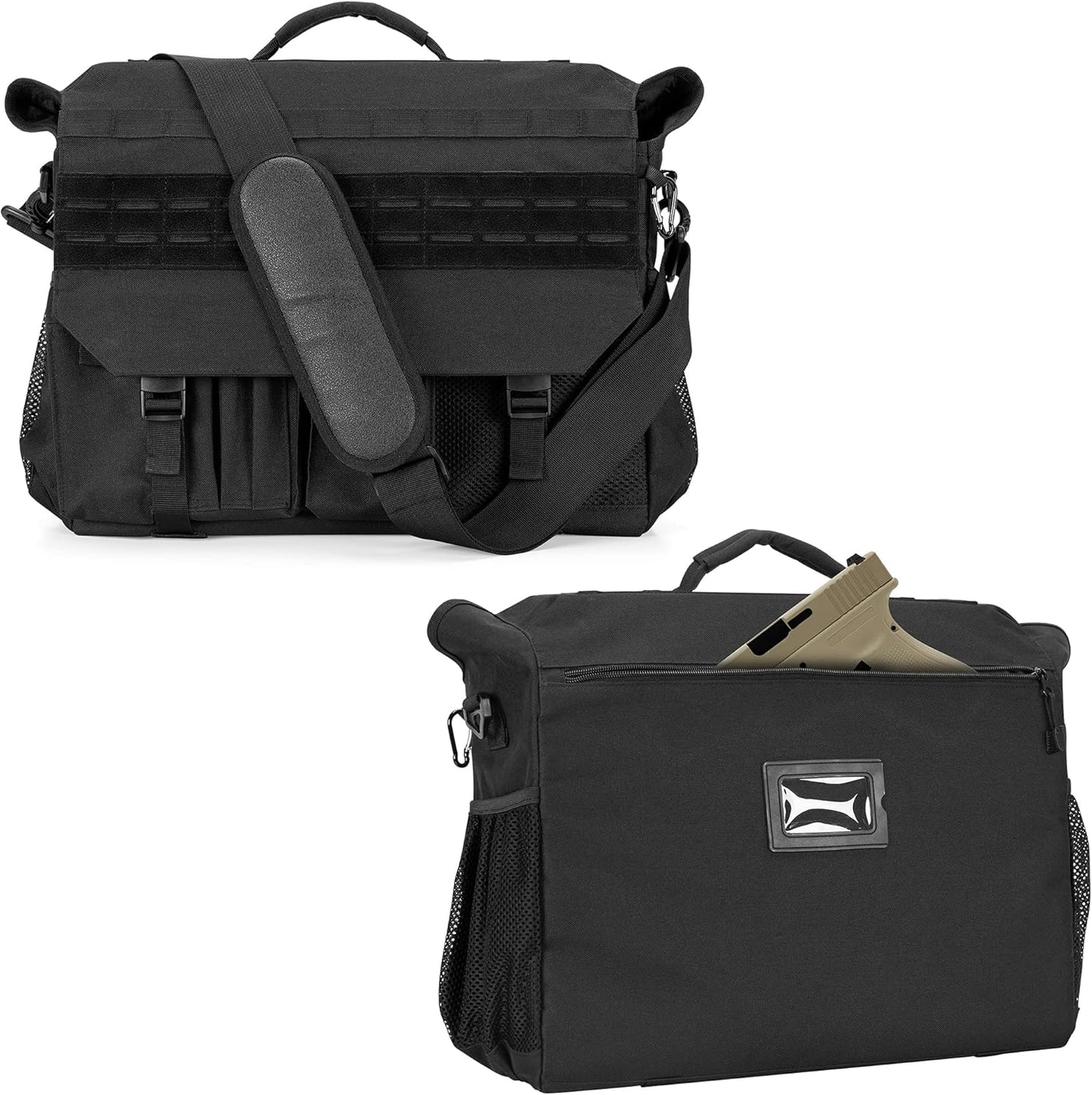 Trunab Patrol Bag, Car Front Seat Organizer, Police Duty Bag for Law Enforcement with 15.6” Laptop Sleeve, Molle Webbing, Multiple Compartment, Removable Straps, Black