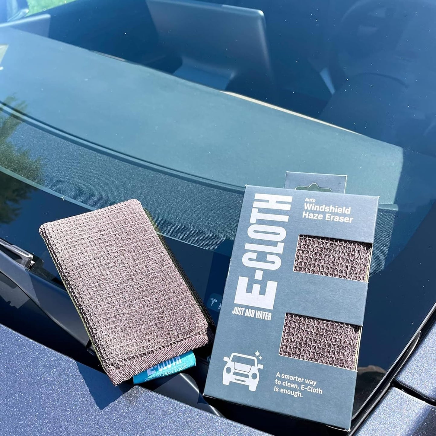 E-Cloth Windshield Haze Eraser - Interior Windshield & Car Window Cleaner Tool, Keeps Mirrors Clean, Spot Washes Inside Glass, Car Cleaning Supplies, Microfiber Sponge, Streak Free Finish - 2 Pack