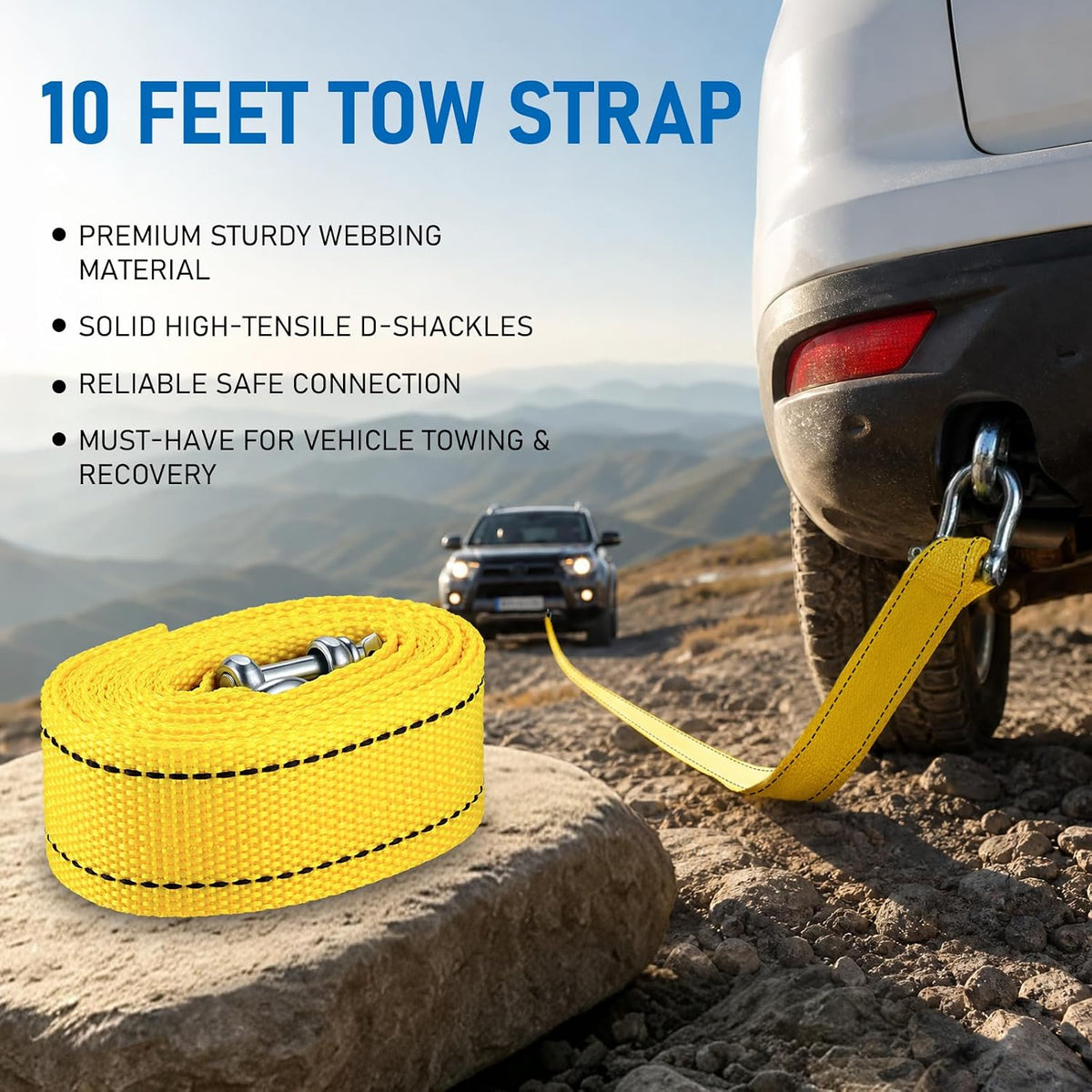 Amiss Car Emergency Roadside Kit, Safely Kit with Jumper Cables and Tow Straps, Headlamp, Safety Hammer, Work Gloves, Bandages, PVC Tape, Gifts for New Drivers, Car Accessories for Roadside Emergency