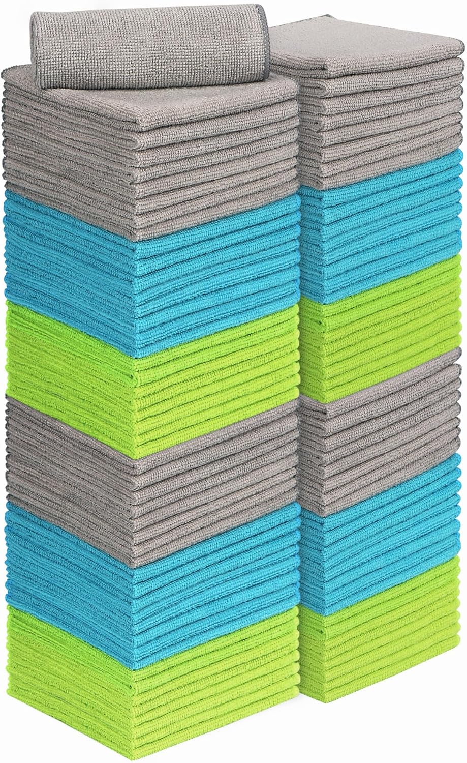 AIDEA Microfiber Cleaning Cloth 100PK, Microfiber Towels for Cars 12"x12"