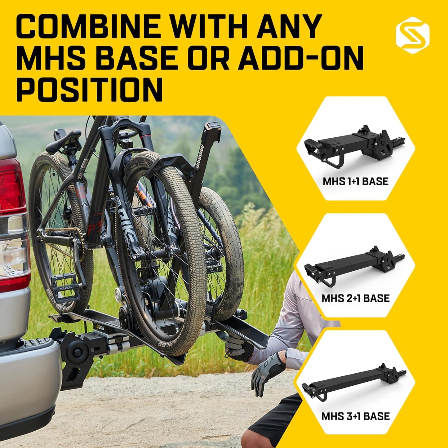 Saris MHS Bike Carrier Modular Hitch System for Cars, Trucks and SUVs, Precision Machined Aluminum Bike Rack