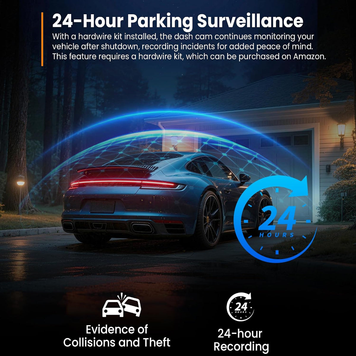 4K Dash Cam Front with Built-in WiFi, Dash Camera for Cars, 32GB Card Included, Super Night Vision Dash Camera, Loop Recording Car Camera, G-Sensor, 24H Parking Monitor, Supports Up to 256GB