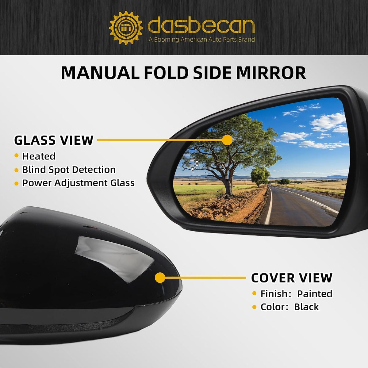 Dasbecan Driver Side Mirror Compatible with 2017-2020 Hyundai Elantra 7pins