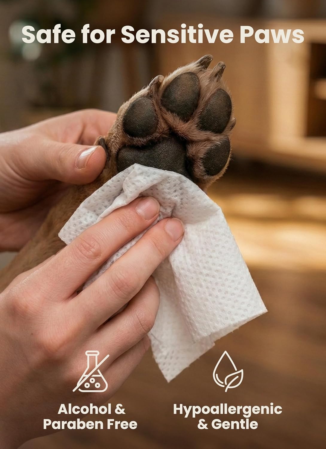 Pogi’s Dog Grooming Wipes – Hypoallergenic Pet Wipes for Paws, Body & Butt – Cleaning & Hydrating, Fragrance Free, 100 Count