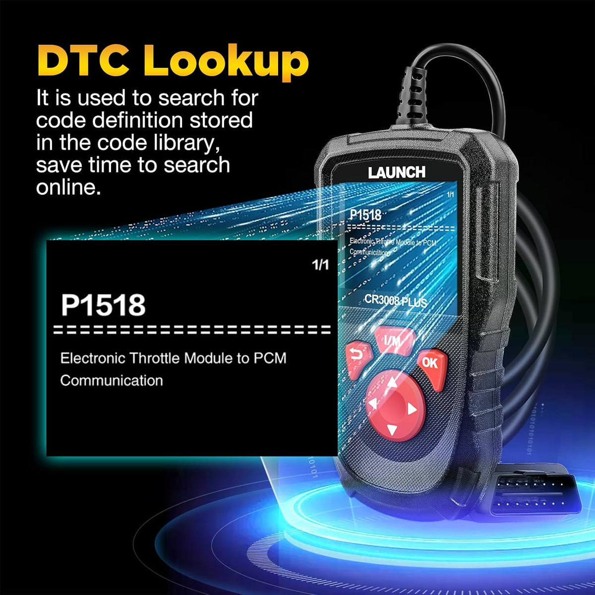 LAUNCH Professional OBD2 Scanner Diagnostic Tool CR3008 Plus,One-Click I/M