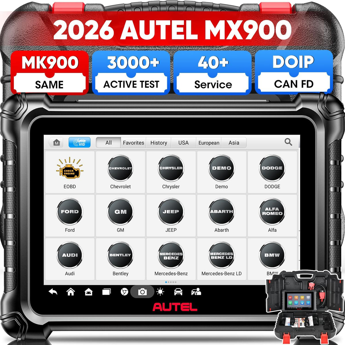 Autel Scanner MaxiCheck MX900, 2026 Bidirectional Tool as MK900BT MK900