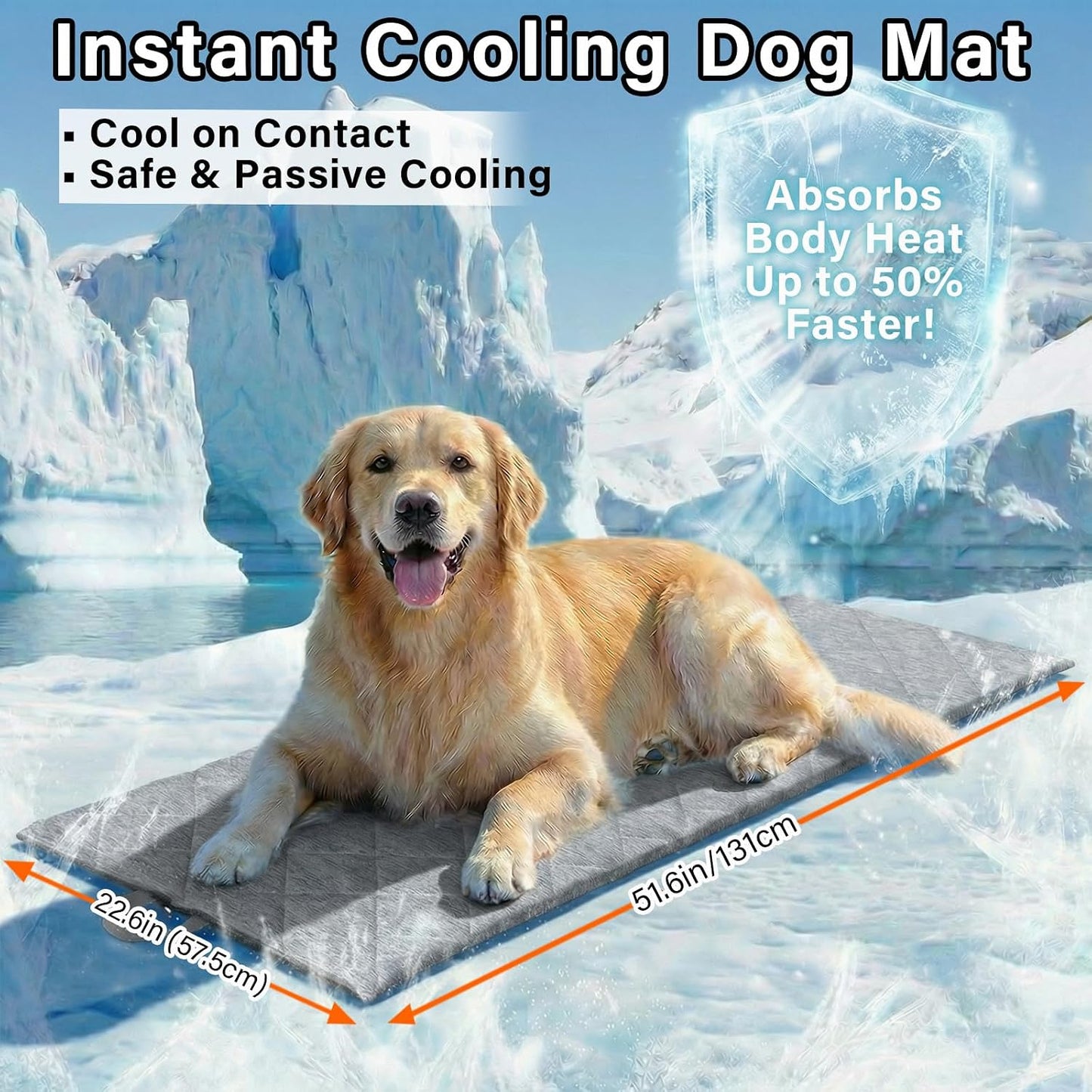 JoyBlooms Dog Bed for Car Back Seat, Dog Cooling Mat with 1.1in/2.8cm Thick Foam, Cooling Anti-Slip Washable Back Seat Pet Bed, 51.6in x 22.6in Fit on Backseat Extenders of SUVs and Small Trucks,Gray