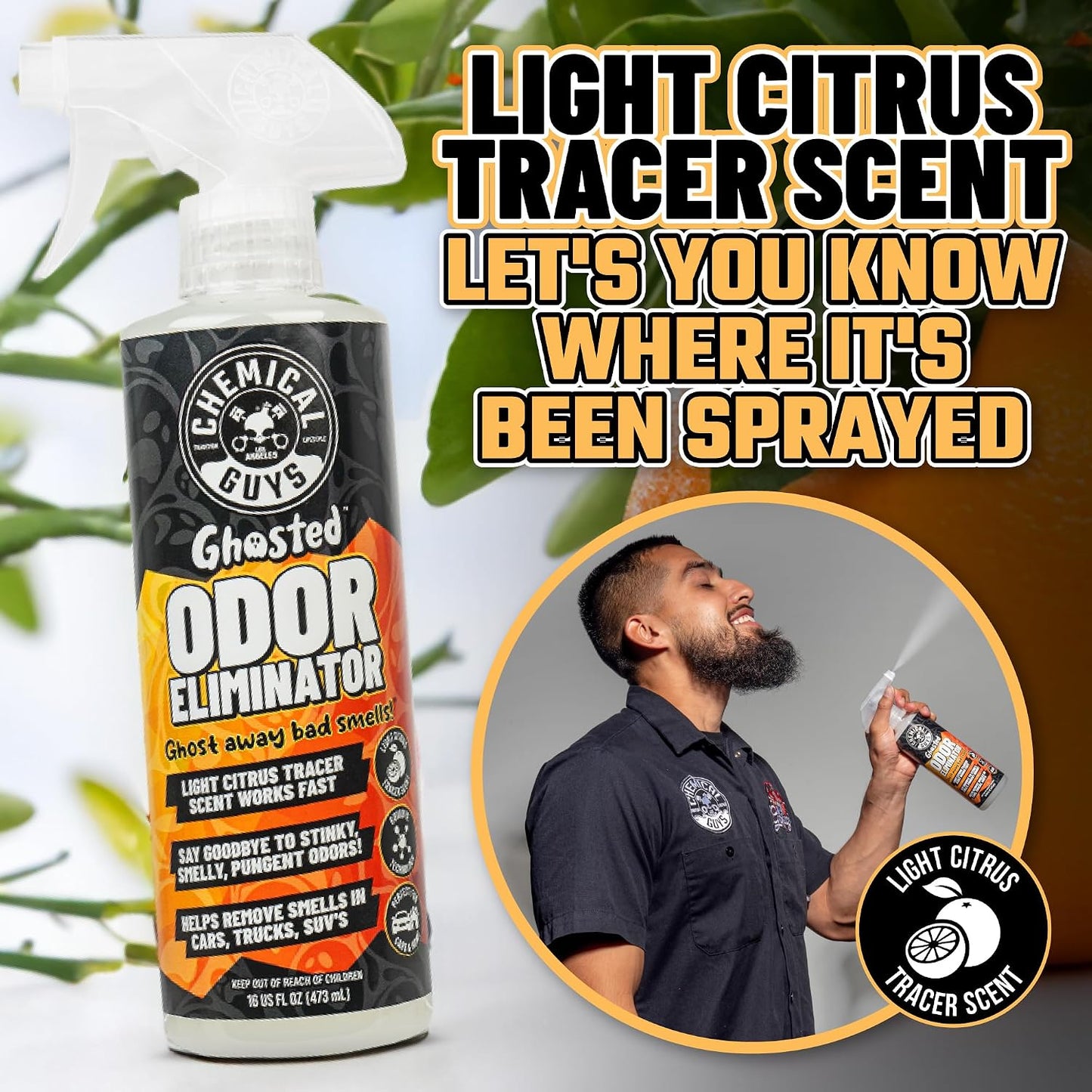 Chemical Guys SPI23216 Ghosted Complete Interior Vehicle Odor Eliminator, Great for Cars, Trucks, SUVs, RVs, Home, Office & More, 16 fl oz