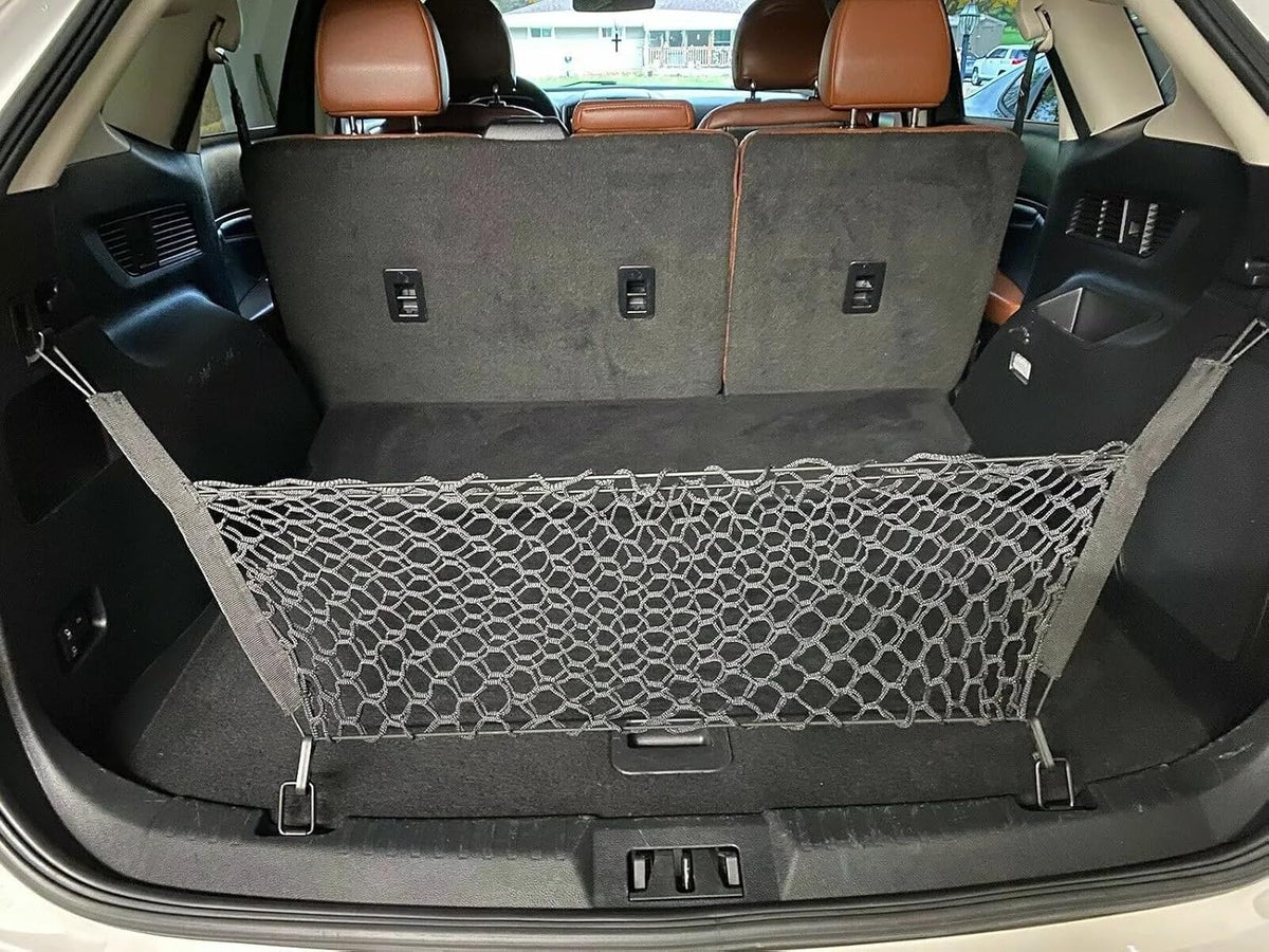 Rear Trunk Organizer Cargo Net for Ford Edge 2007–2024 – Envelope Style Cargo Net for SUV – Premium Mesh Elastic Car Trunk Organizer Vehicle Carrier Storage – Compatible with Edge