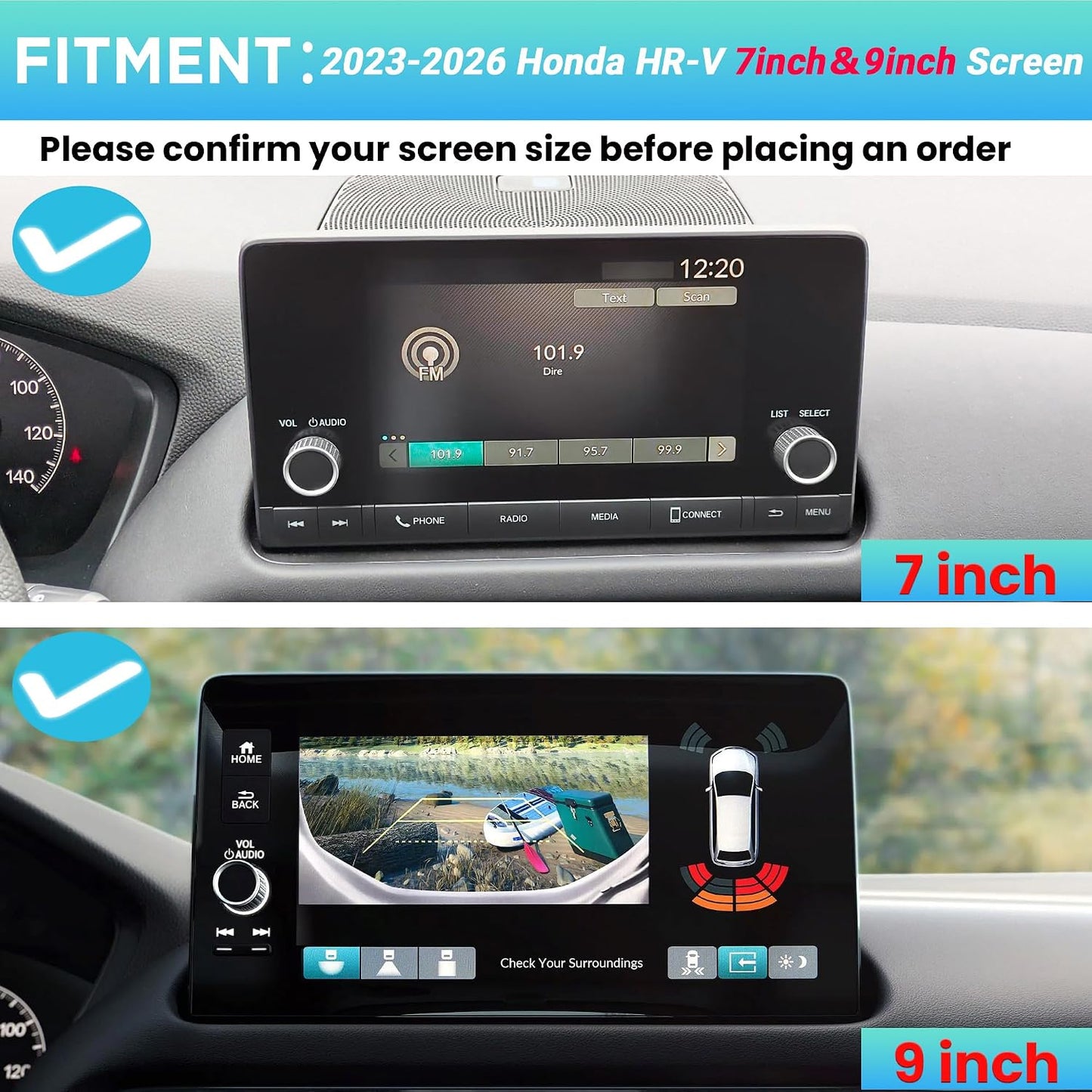 Center Console Organizer Dashboard Tray Compatible with 2023-2026 Honda HR-V Interior Accessories, Dashboard Storage Organizer Box, Fits Both Honda HRV 7-inch and 9-inch Screen