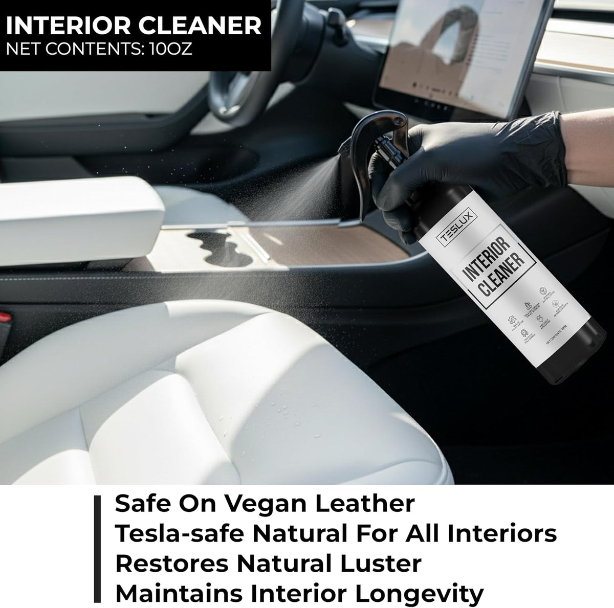 Complete Cleaning Kit for Tesla – Interior Cleaner, Exterior Cleaner, Glass Cleaner, Wheel Cleaner – All-in-One Detailing Solution for Tesla Model 3, Y, S, X
