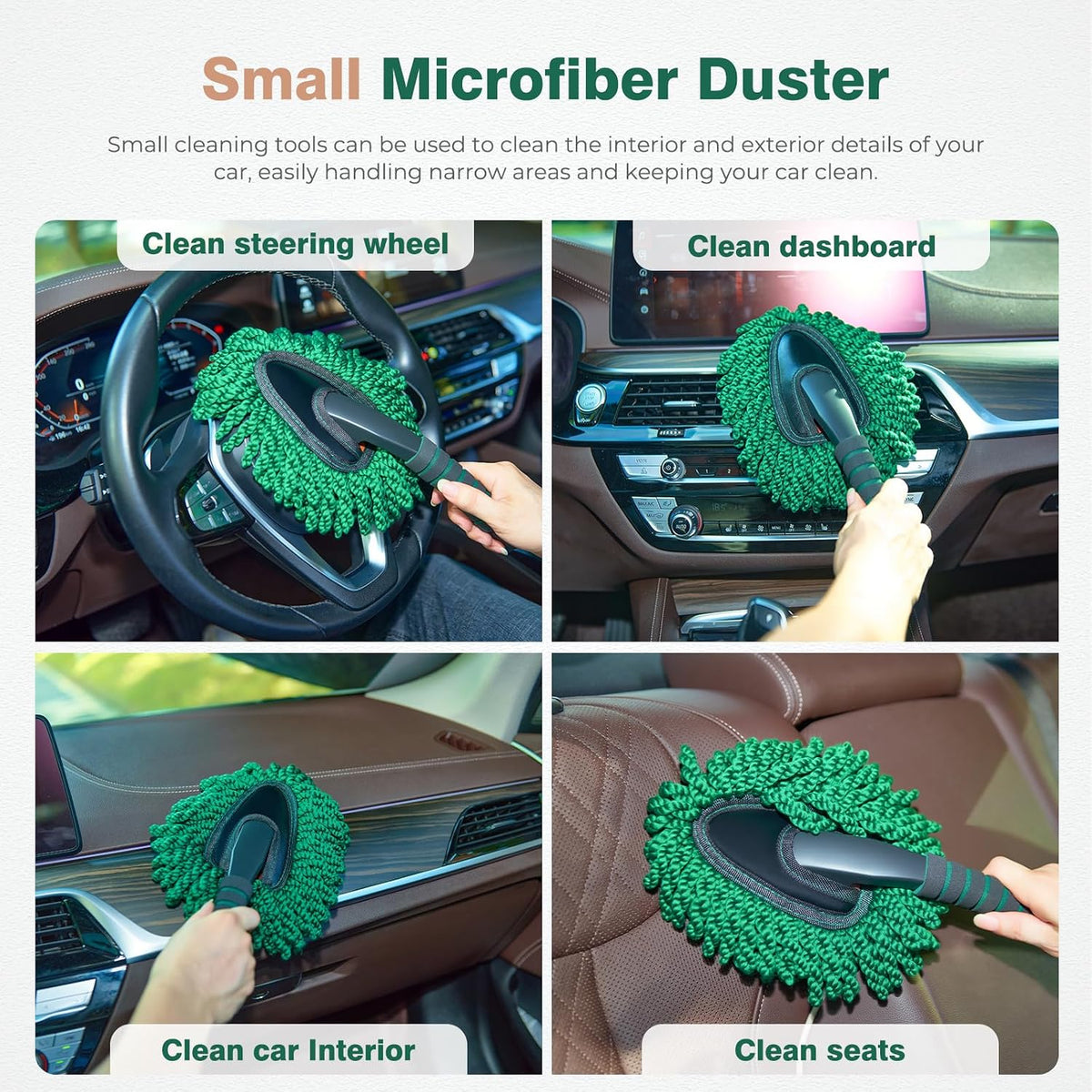 FLORICH Microfiber Car Duster Large Extendable Car Duster Exterior Scratch Free for Cars RV Truck Bike