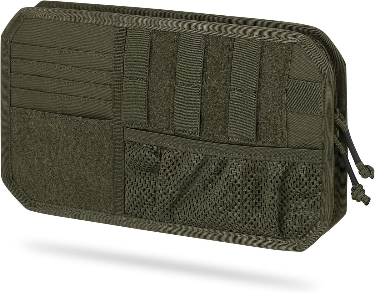 Car Sun Visor Organizer, Tactical Sunvisor Organizers Storage Covers for Trucks, Molle Panel with Pockets Zipper Visor Storage Pouch Accessories, Fits Most Vehicles, SUVs & Jeeps (RG-NEW)