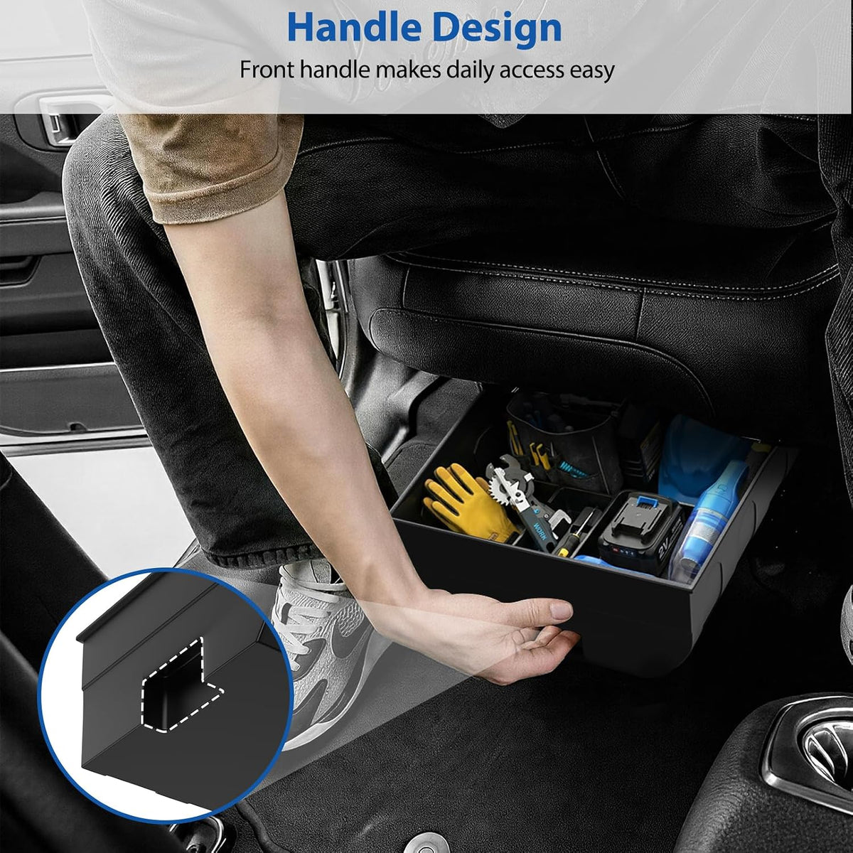 DIAMOOKY Rear Under Seat Storage for Jeep Wrangler JL JLU 2018 2019 2020 2021 2022 2023 2024 2025 2026 4-Door Accessories, Under Back Seat Organizer Tool Box (Not for 2-Door, 4xe & Gladiator JT)