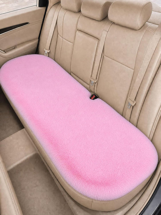 Winter Soft Warm Faux Rabbit Fur car seat Cushion,Universal fit Plush Front and Back Fuzzy car seat Pads Cushion Cover Protector - 1pcs (Back seat 1pcs,Pink)